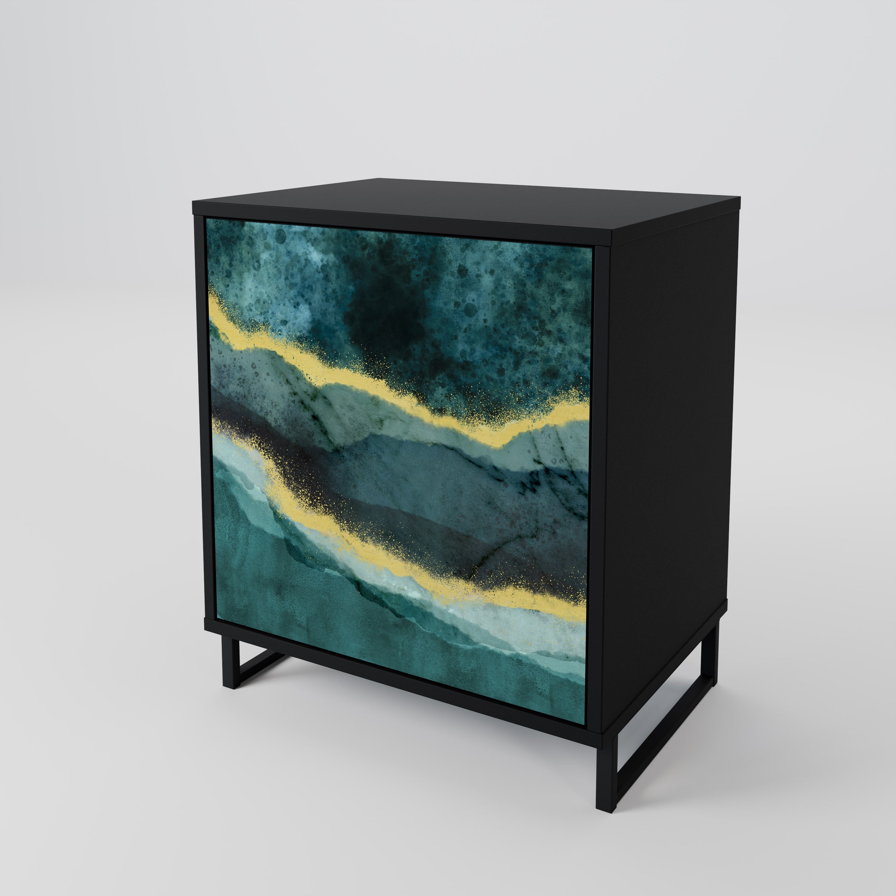 GOLDRUSH ODYSSEY Sideboard mit 1 Tür in Schwarz