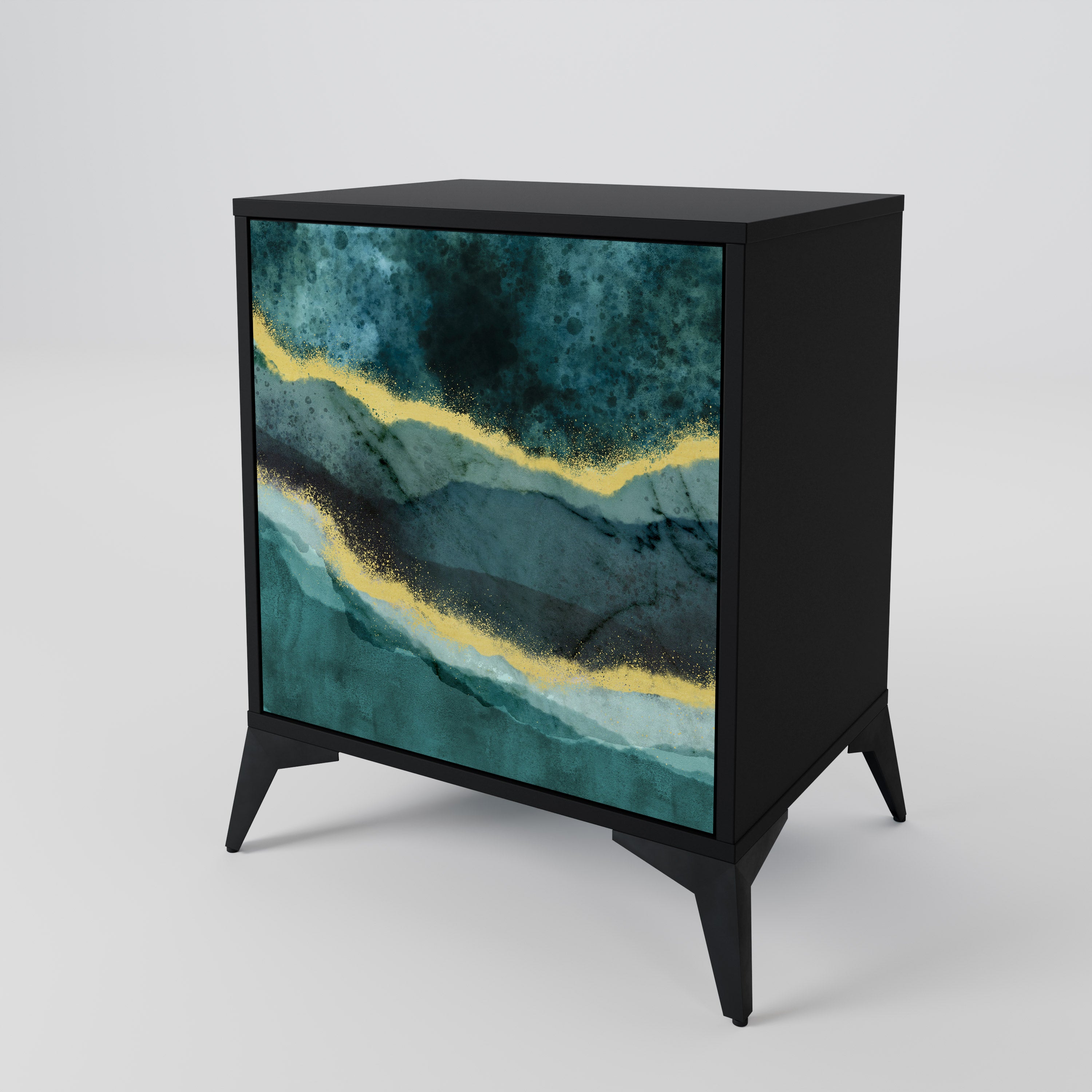 GOLDRUSH ODYSSEY Sideboard mit 1 Tür in Schwarz