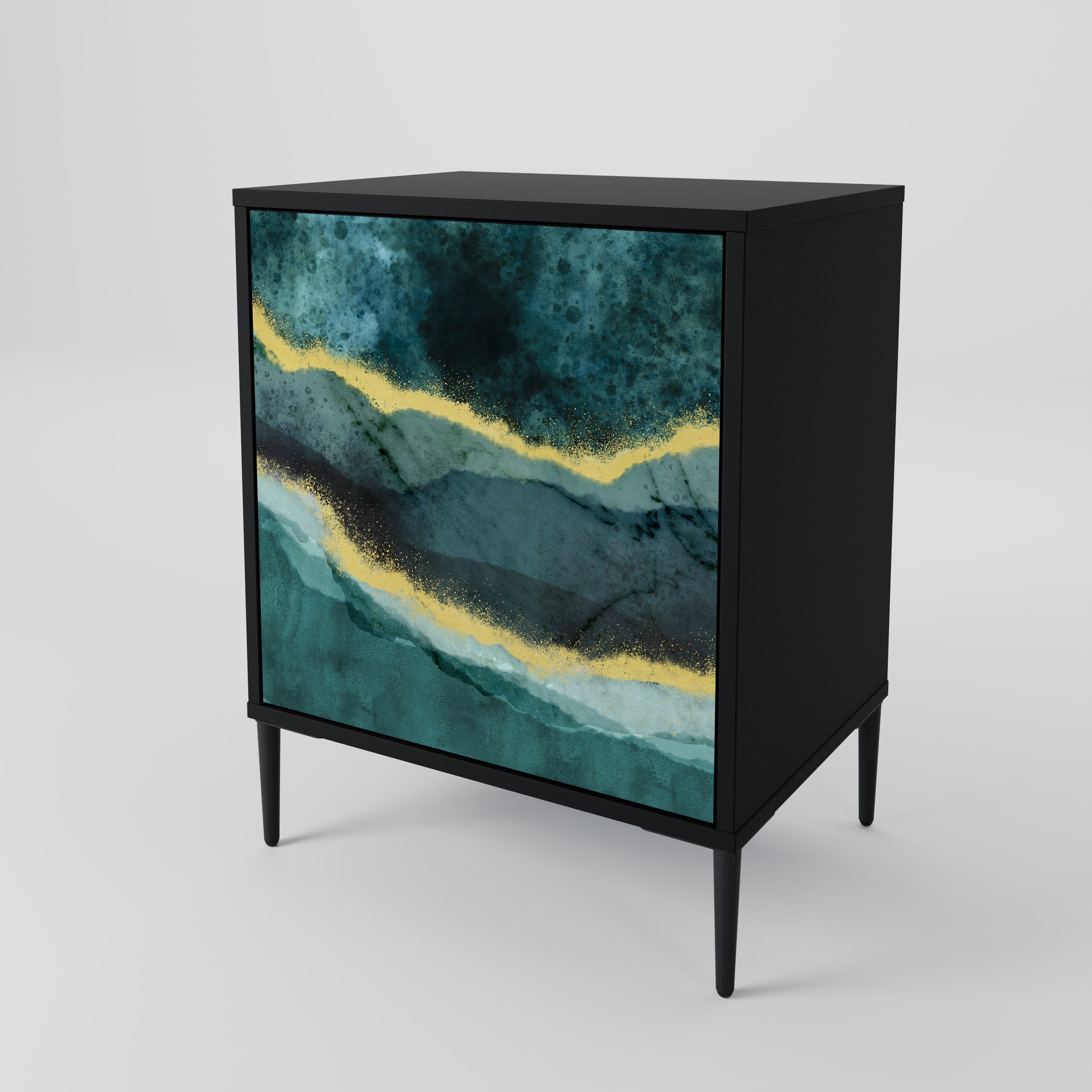 GOLDRUSH ODYSSEY Sideboard mit 1 Tür in Schwarz