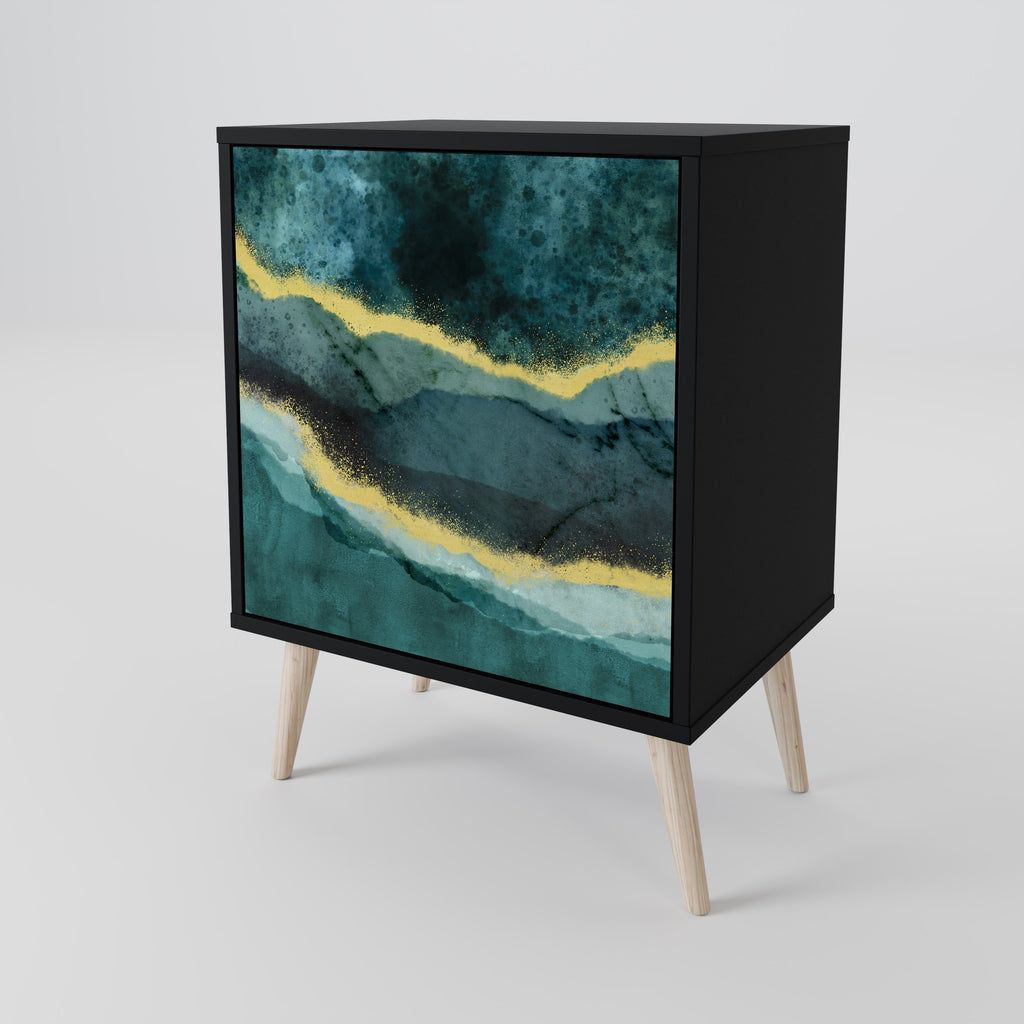 GOLDRUSH ODYSSEY Sideboard mit 1 Tür in Schwarz