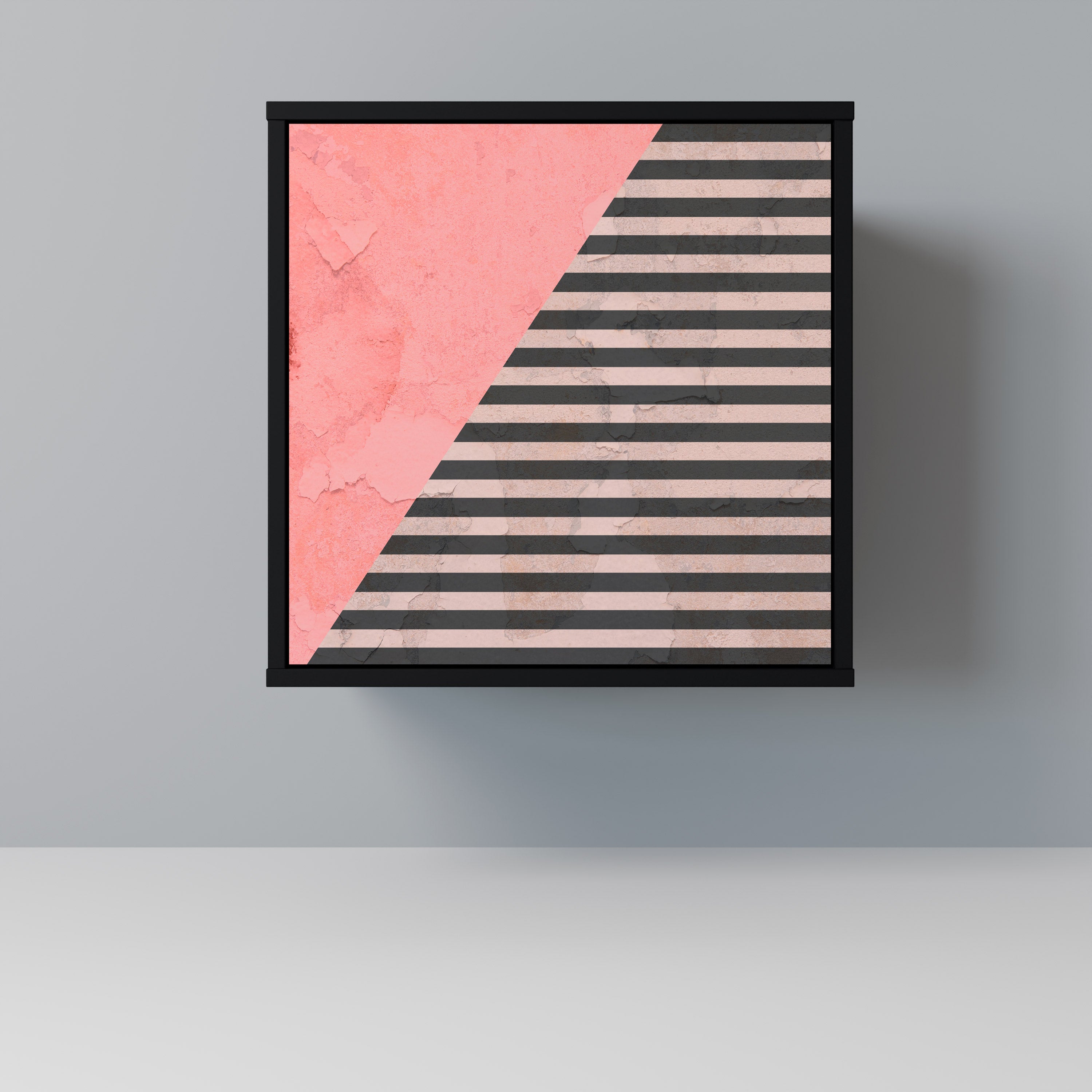 GLAMOROUS STRIPE Sideboard mit 1 Tür in Schwarz