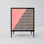 GLAMOROUS STRIPE Sideboard mit 1 Tür in Schwarz