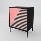GLAMOROUS STRIPE Sideboard mit 1 Tür in Schwarz