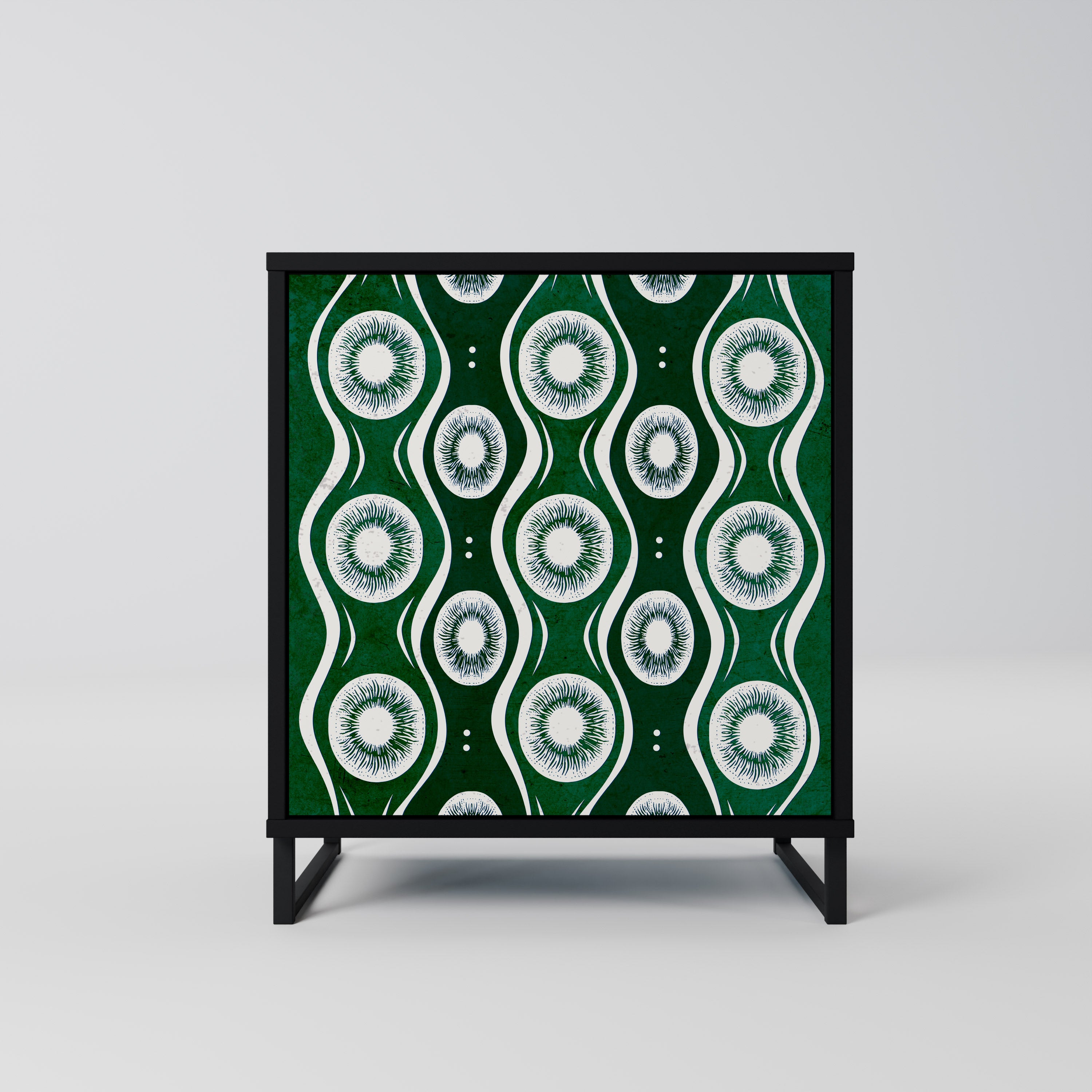GREEN EYES Sideboard mit 1 Tür in Schwarz