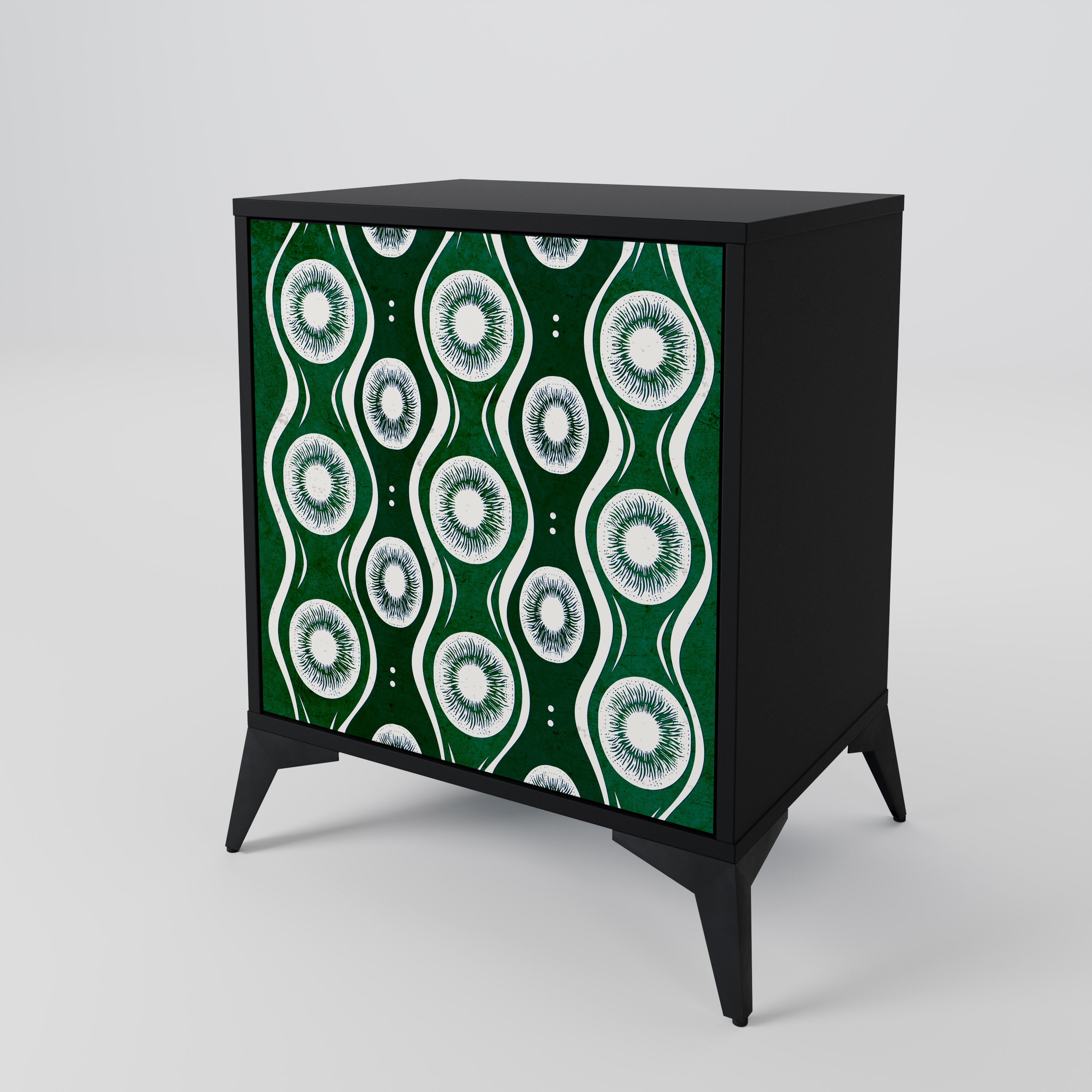 GREEN EYES Sideboard mit 1 Tür in Schwarz