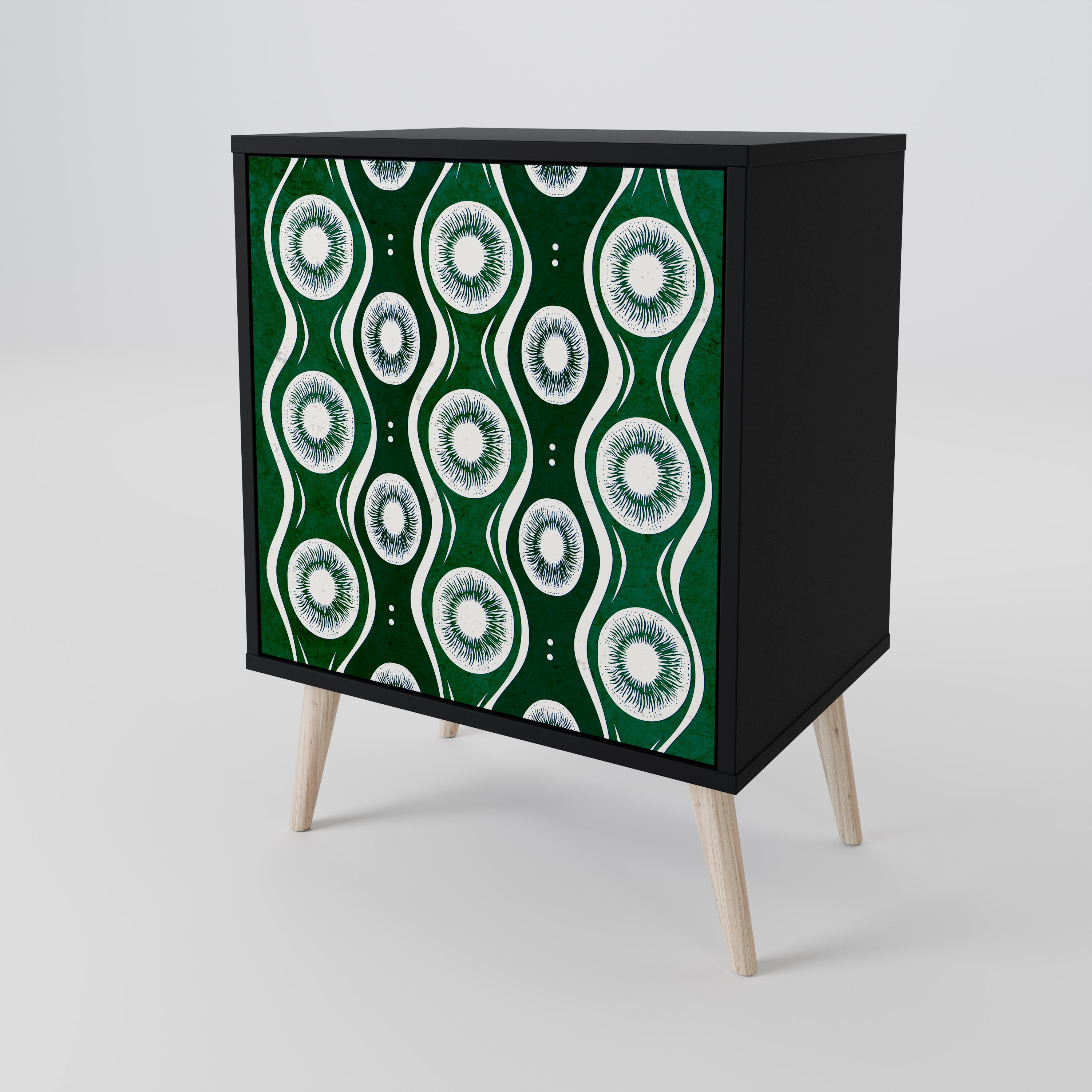 GREEN EYES Sideboard mit 1 Tür in Schwarz