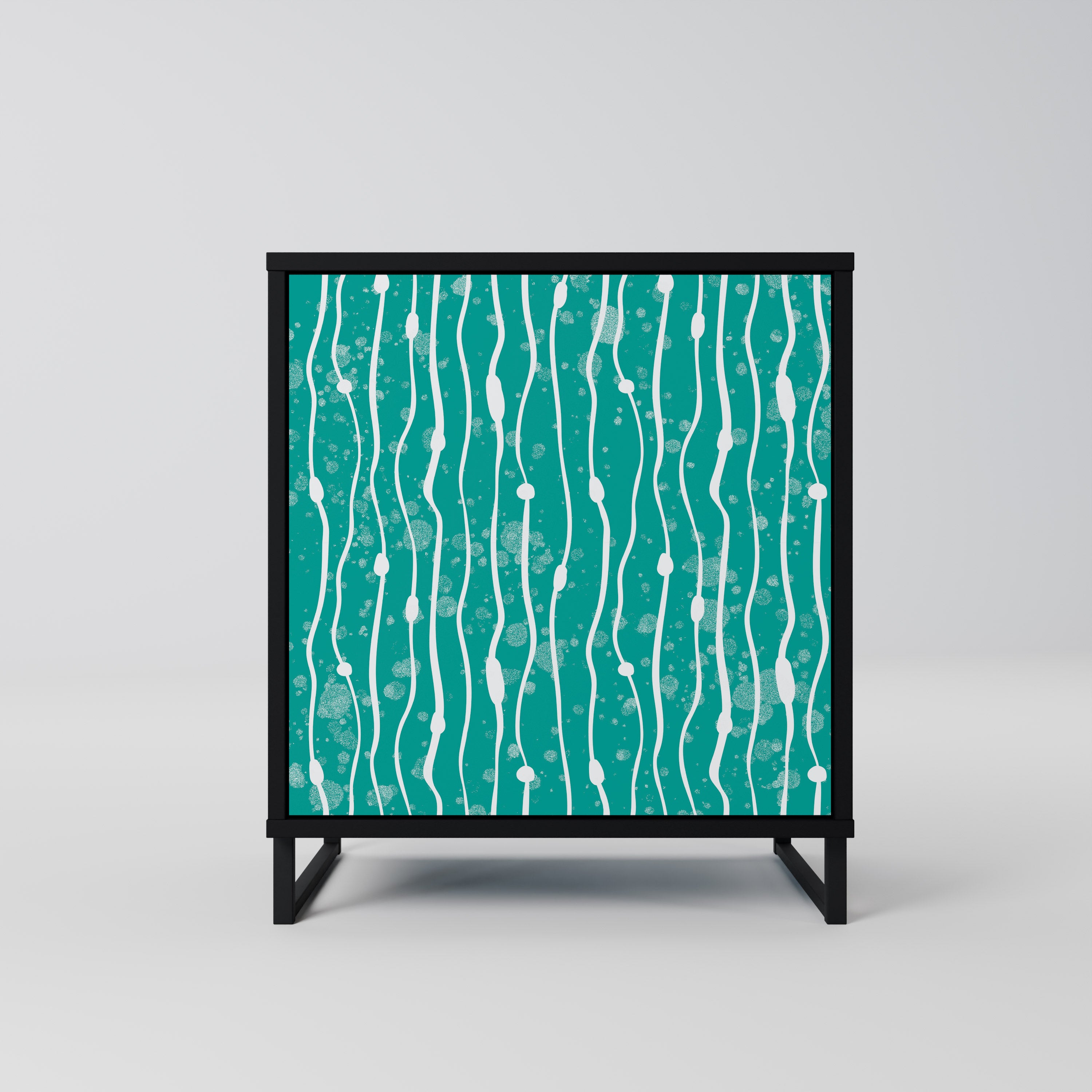 TURQUOISE RAIN Sideboard mit 1 Tür in Schwarz