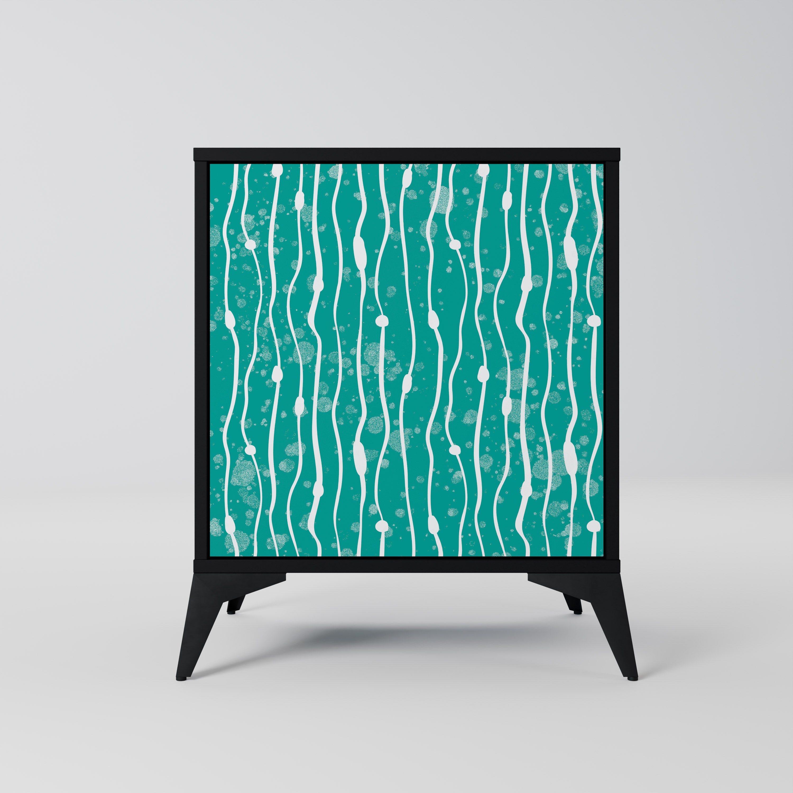 TURQUOISE RAIN Sideboard mit 1 Tür in Schwarz
