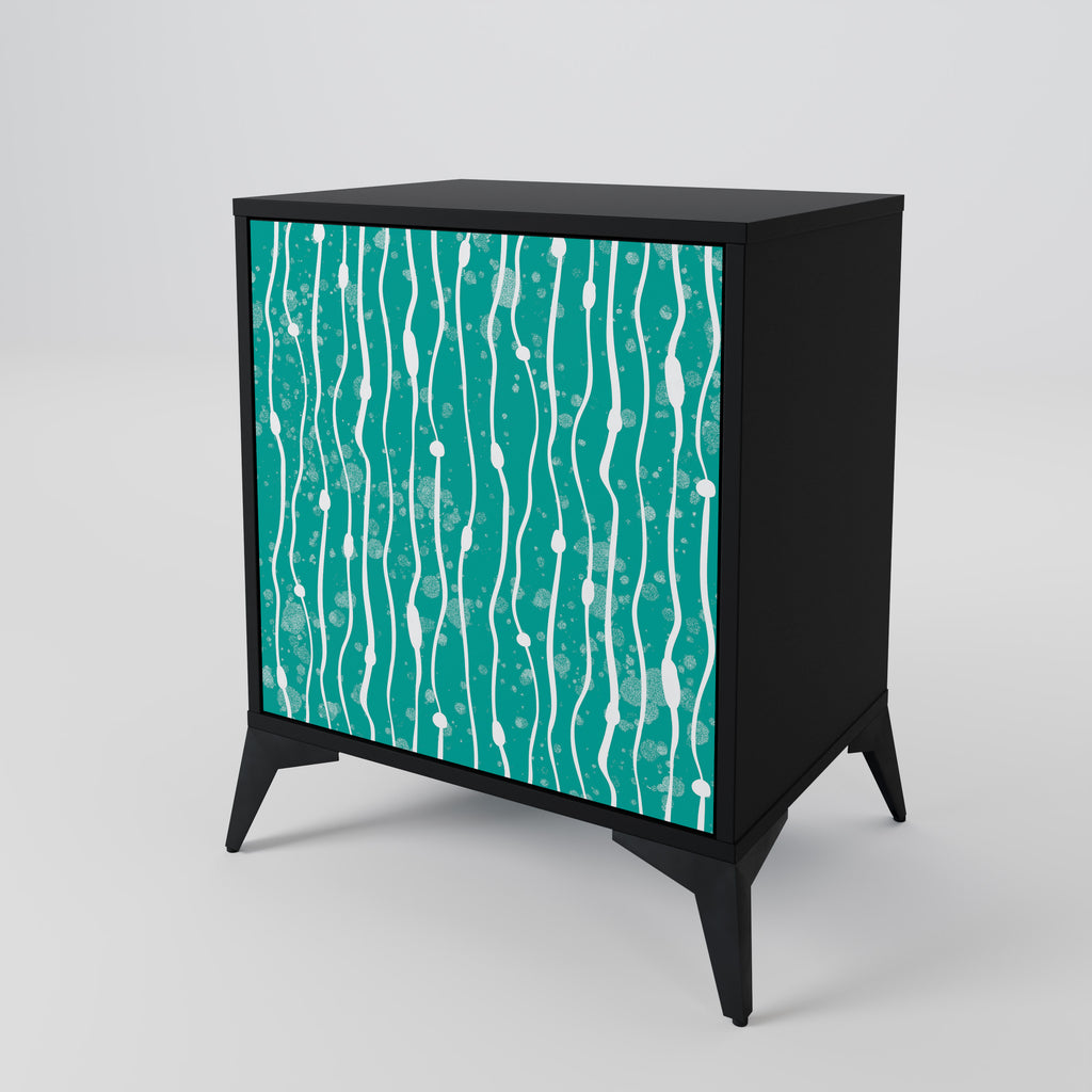 TURQUOISE RAIN Sideboard mit 1 Tür in Schwarz