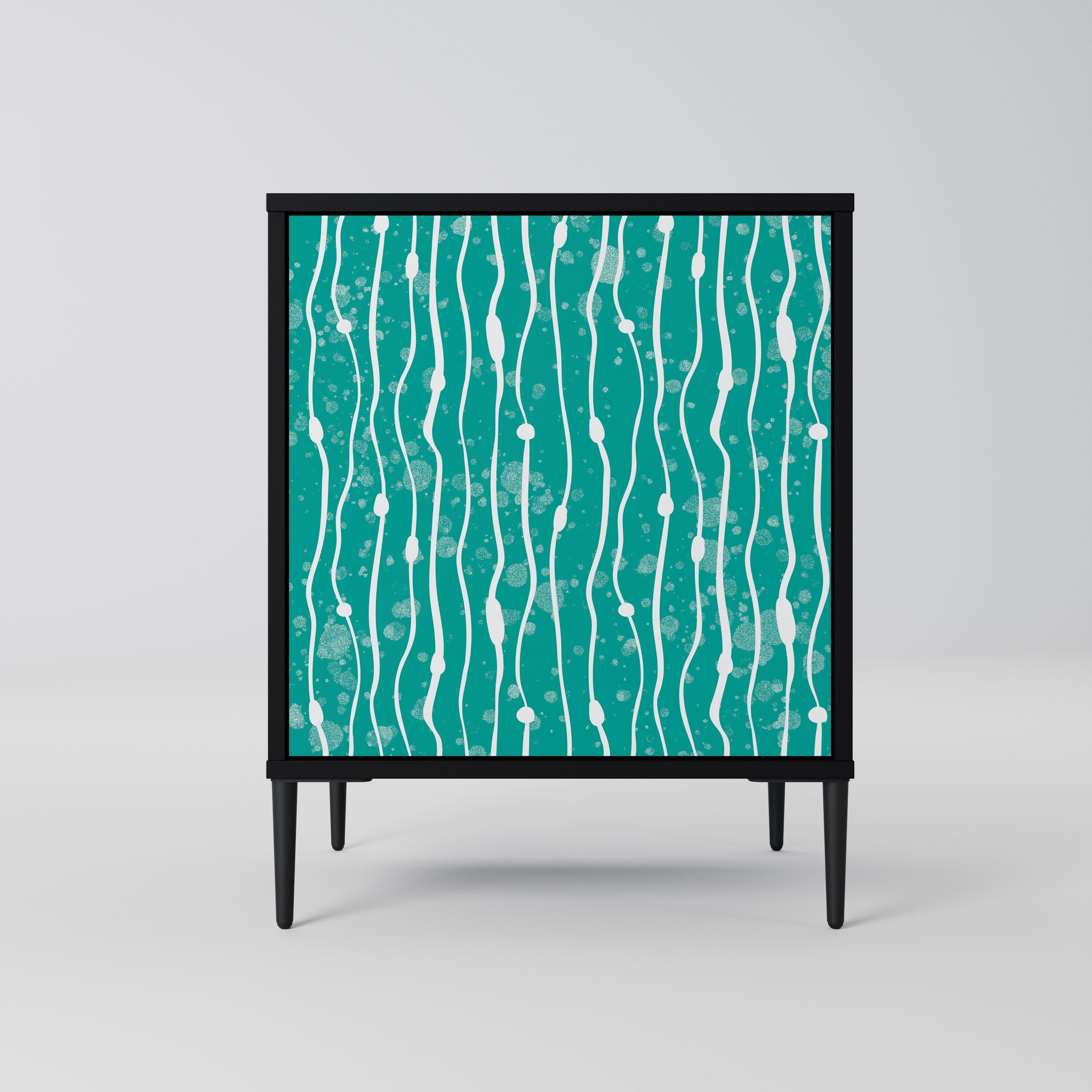 TURQUOISE RAIN Sideboard mit 1 Tür in Schwarz