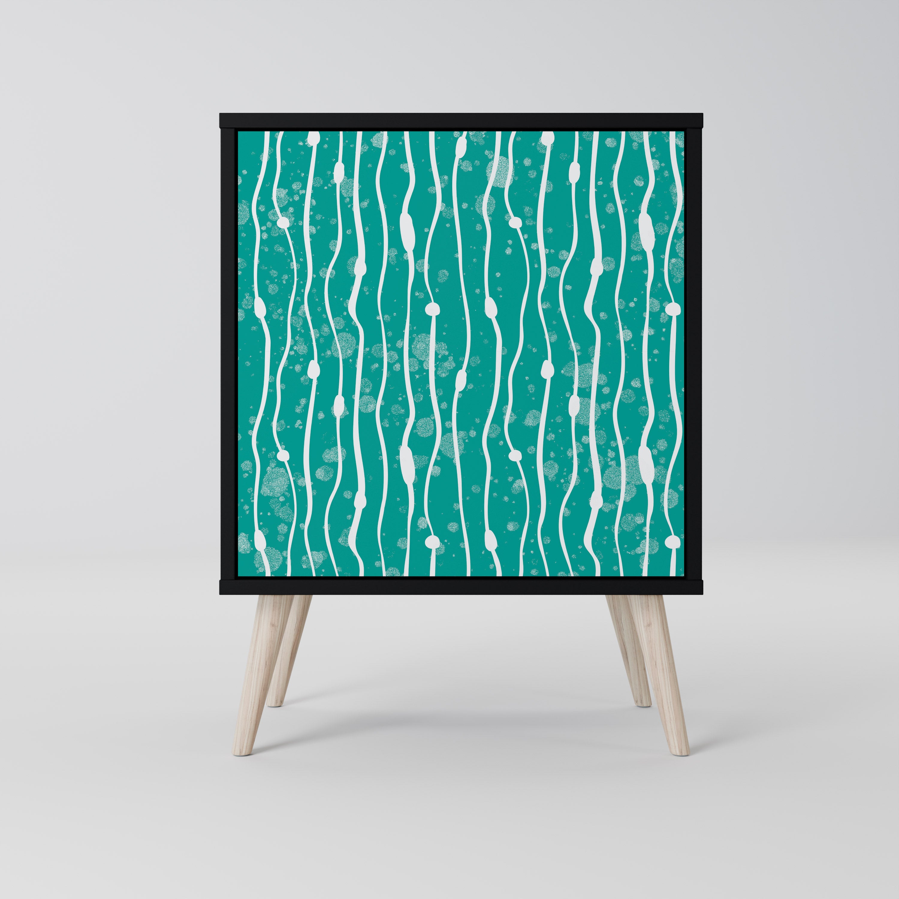 TURQUOISE RAIN Sideboard mit 1 Tür in Schwarz