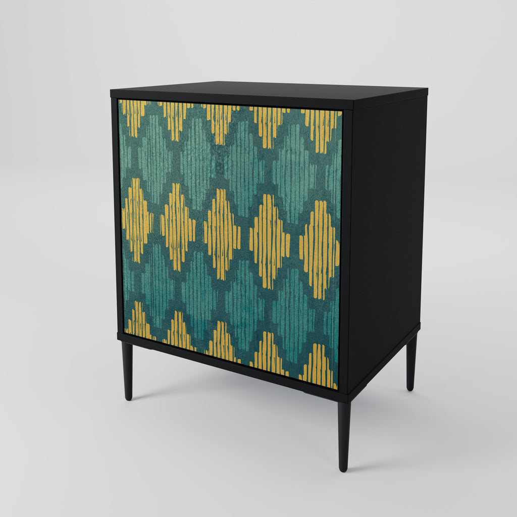 POLYGONS Sideboard mit 1 Tür in Schwarz