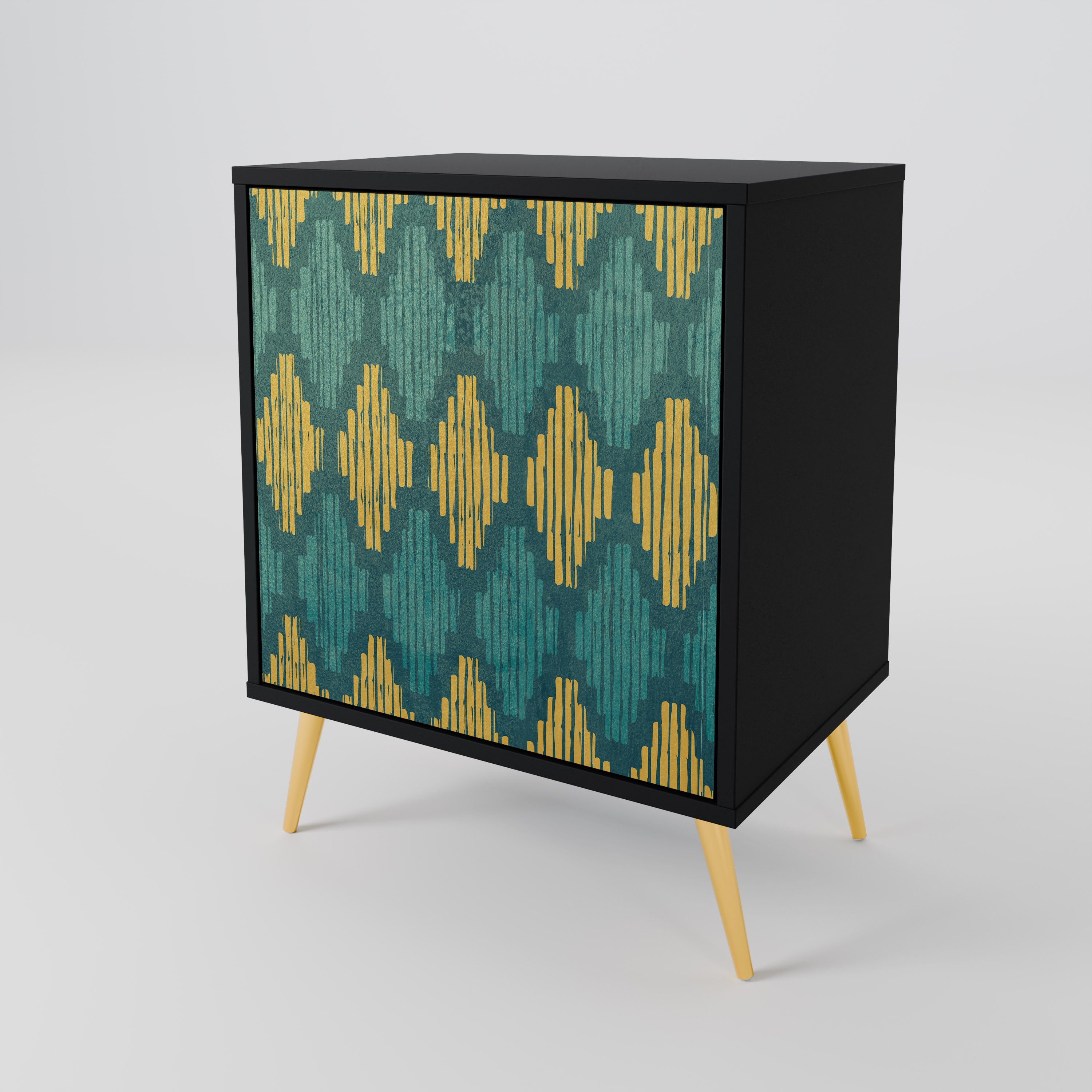 POLYGONS Sideboard mit 1 Tür in Schwarz