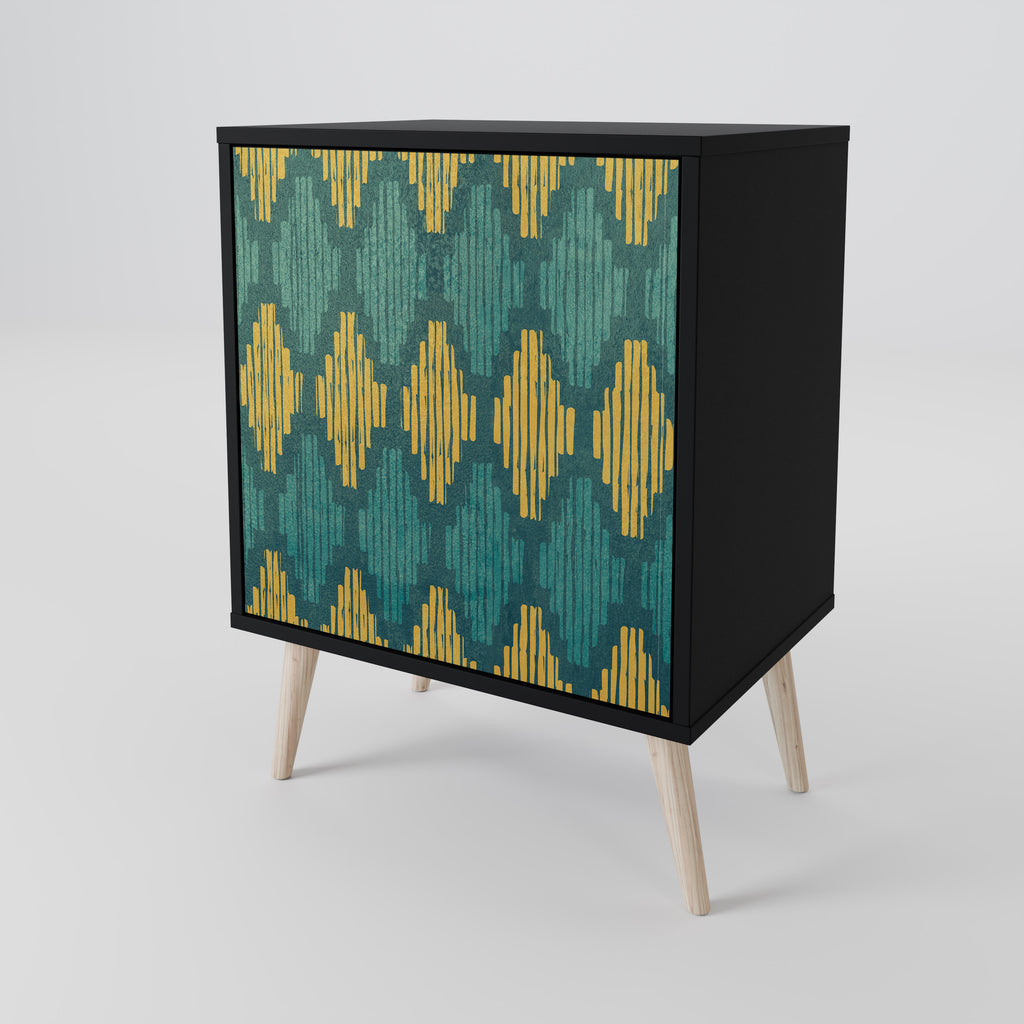 POLYGONS Sideboard mit 1 Tür in Schwarz
