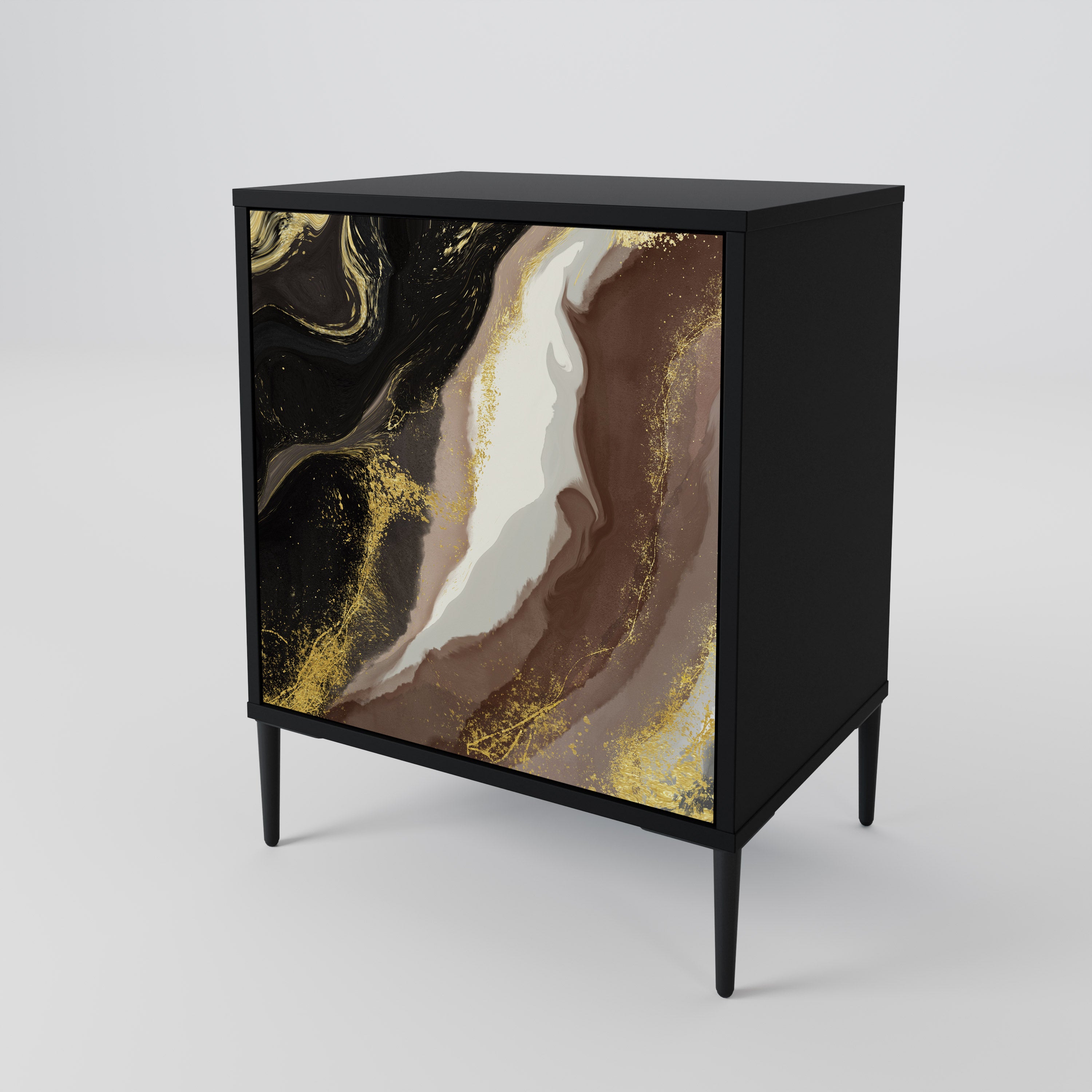GOLD DUST Sideboard mit 1 Tür in Schwarz