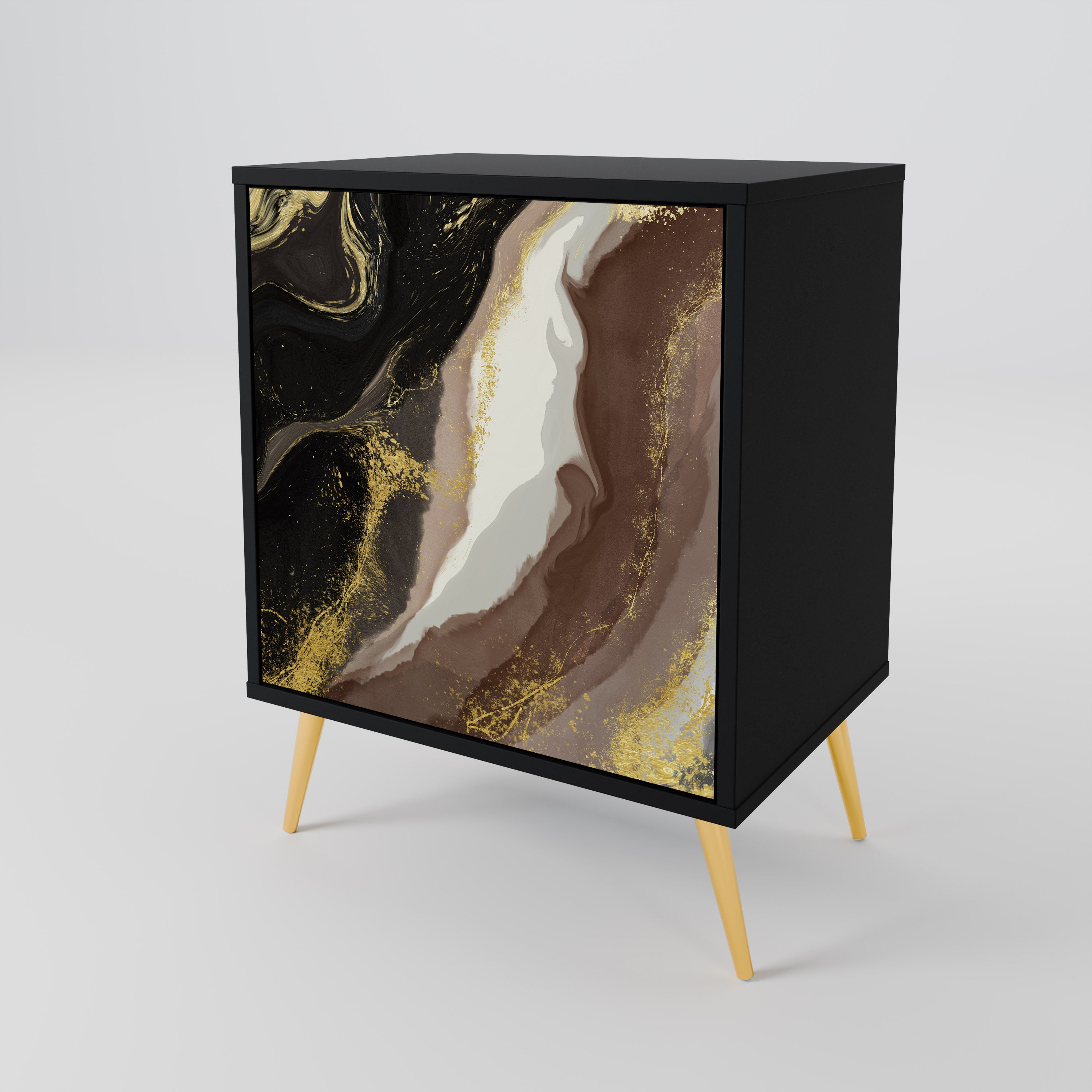 GOLD DUST Sideboard mit 1 Tür in Schwarz
