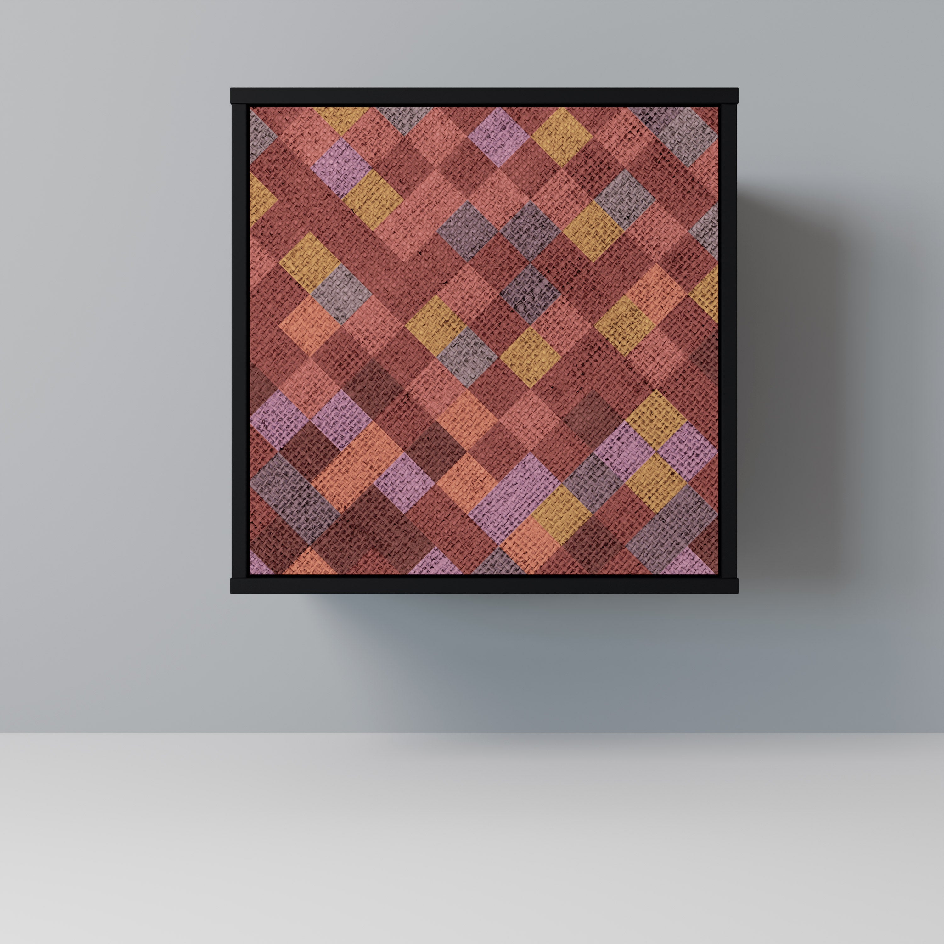 PAINTED SQUARES Sideboard mit 1 Tür in Schwarz