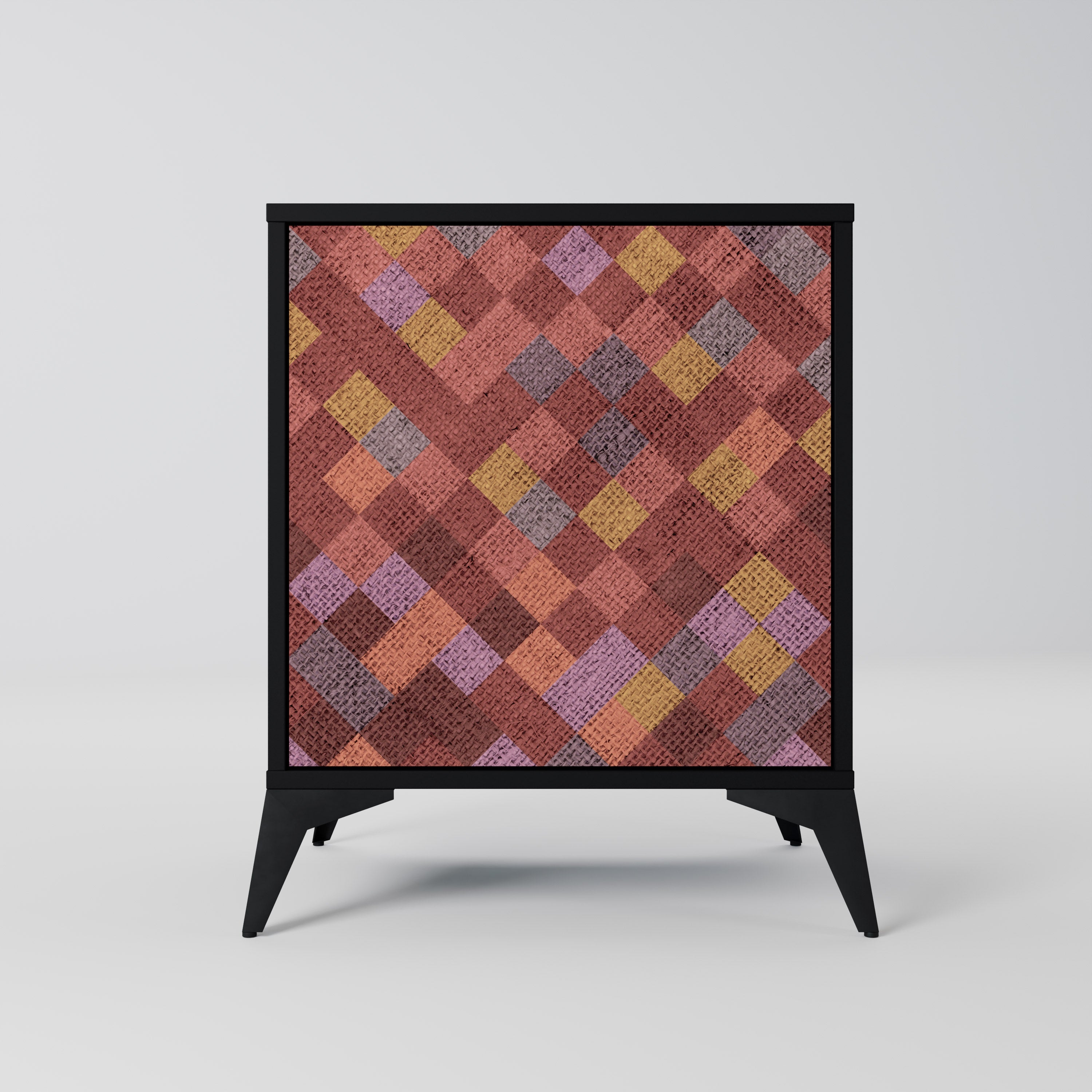 PAINTED SQUARES Sideboard mit 1 Tür in Schwarz