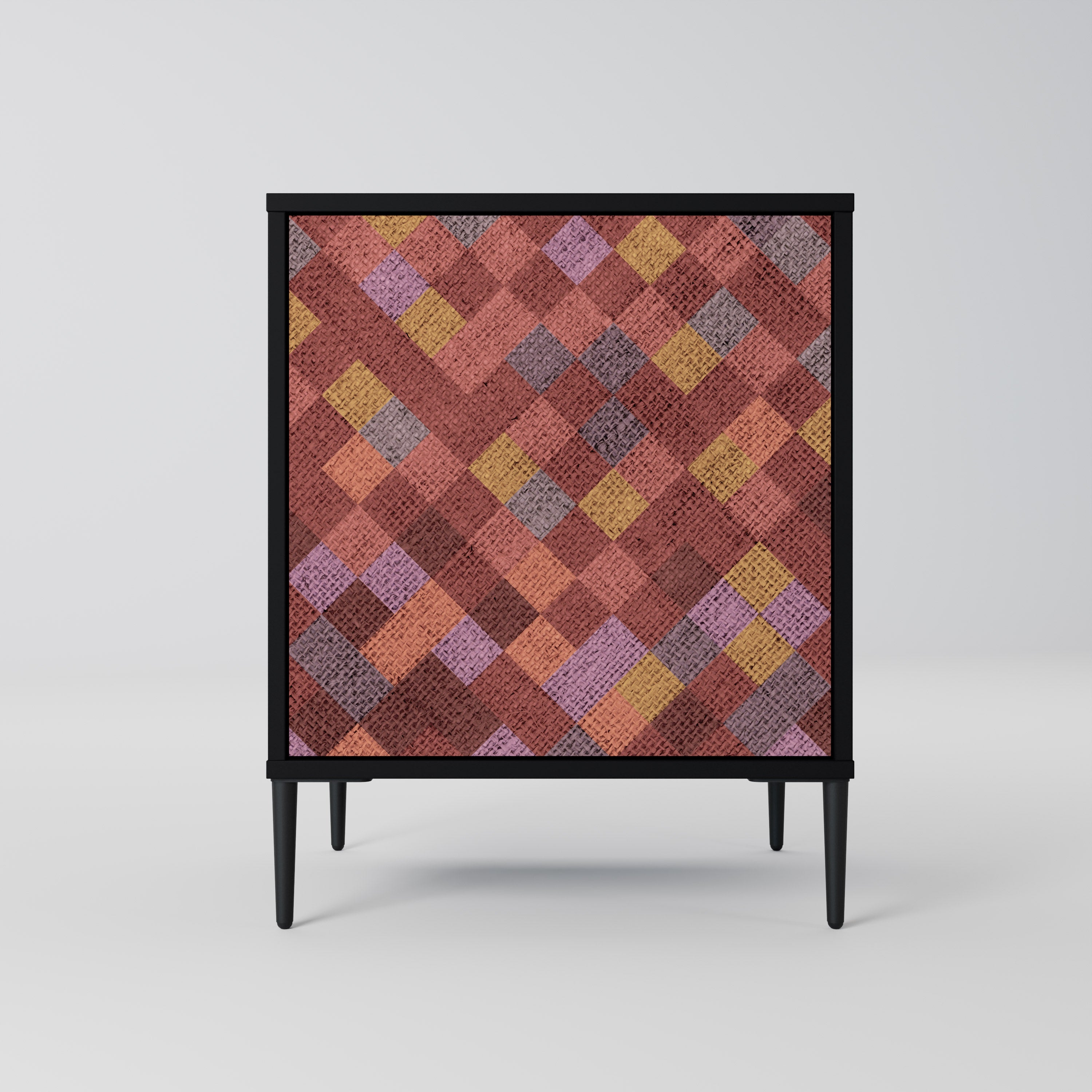 PAINTED SQUARES Sideboard mit 1 Tür in Schwarz