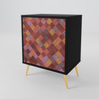 PAINTED SQUARES Sideboard mit 1 Tür in Schwarz