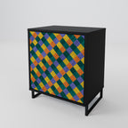 PAINTED SQUARES MIX Sideboard mit 1 Tür in Schwarz