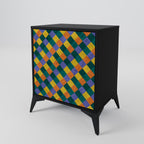 PAINTED SQUARES MIX Sideboard mit 1 Tür in Schwarz