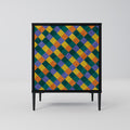 PAINTED SQUARES MIX Sideboard mit 1 Tür in Schwarz