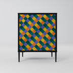 PAINTED SQUARES MIX Sideboard mit 1 Tür in Schwarz
