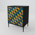 PAINTED SQUARES MIX Sideboard mit 1 Tür in Schwarz