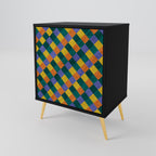 PAINTED SQUARES MIX Sideboard mit 1 Tür in Schwarz