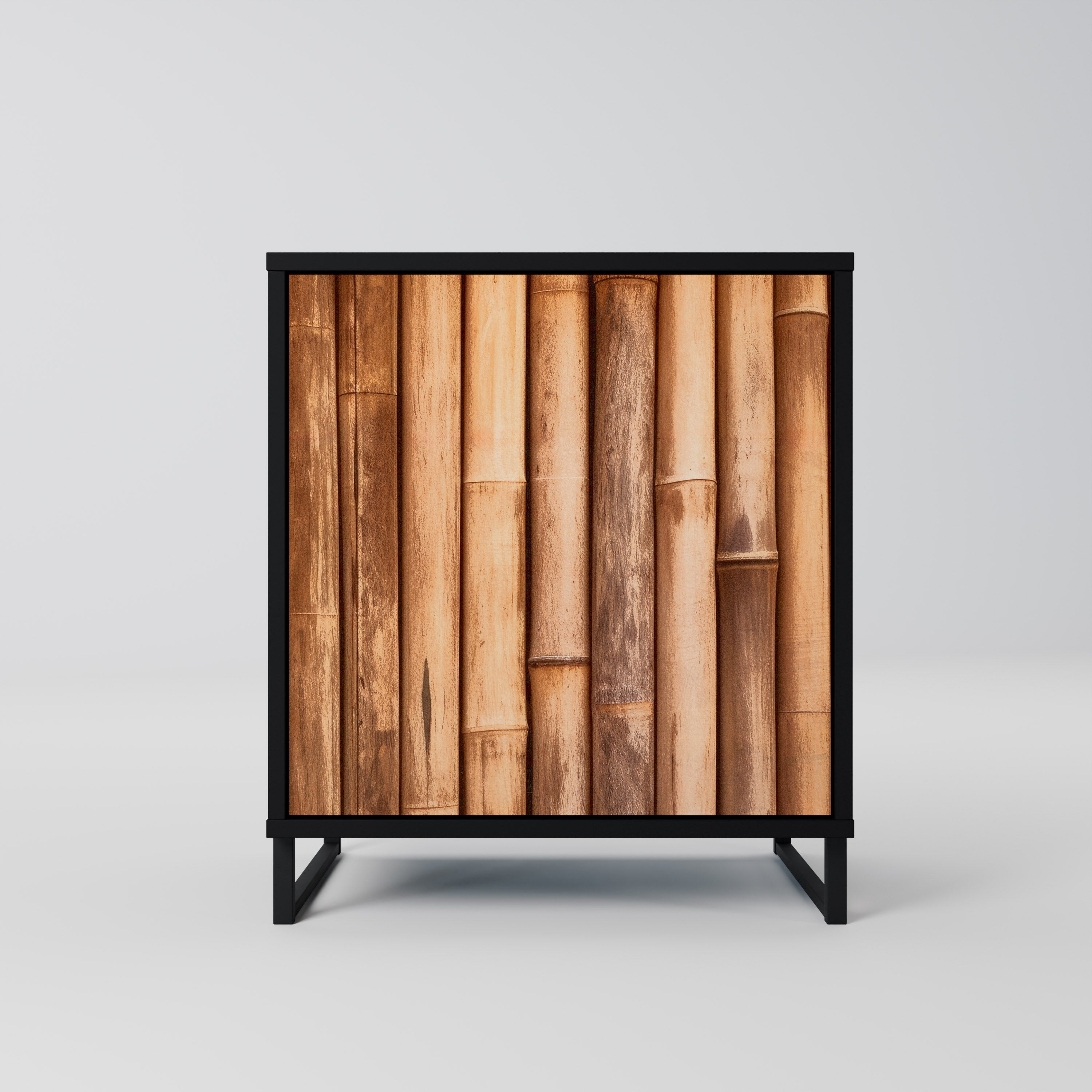 NATURAL WOOD Sideboard mit 1 Tür in Schwarz