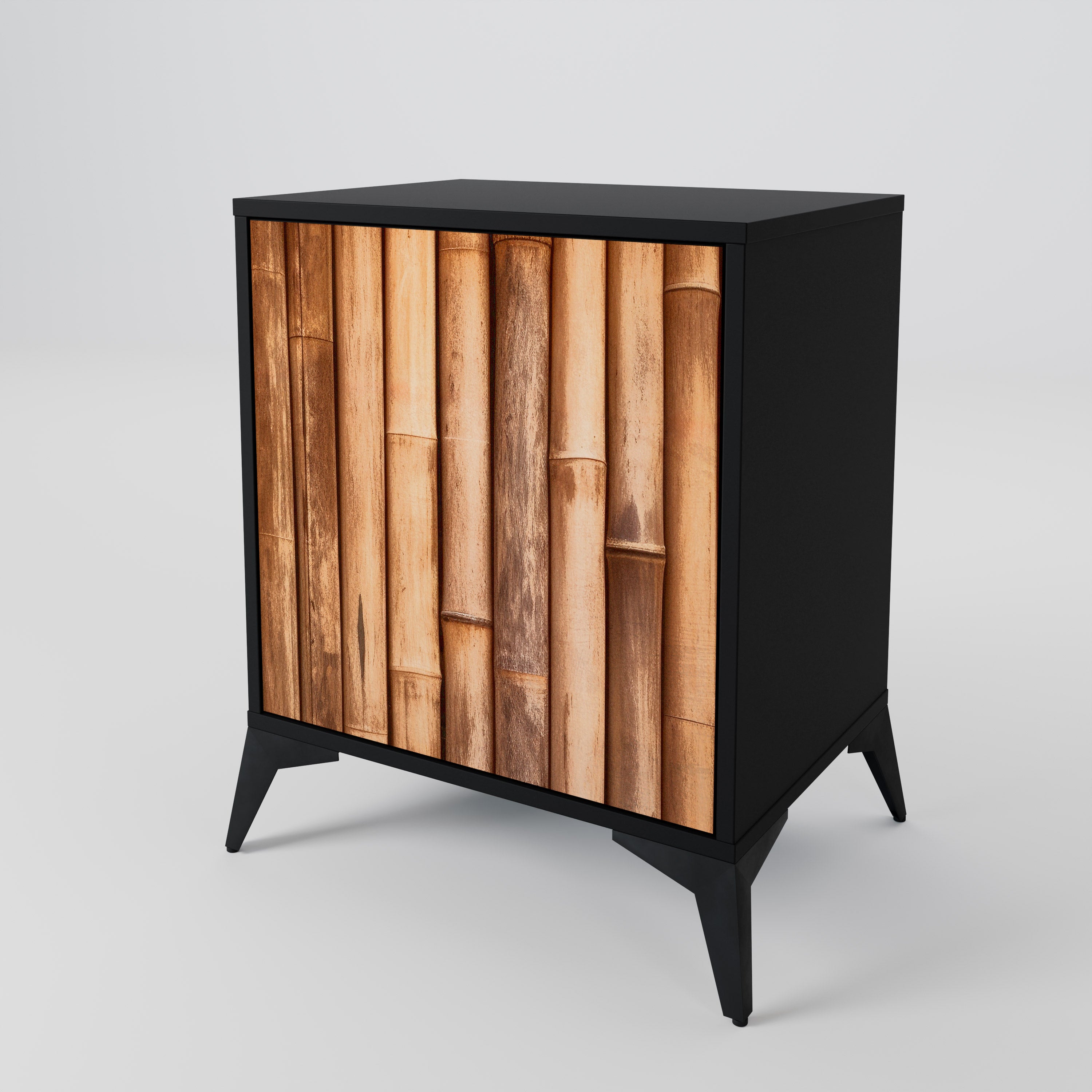 NATURAL WOOD Sideboard mit 1 Tür in Schwarz