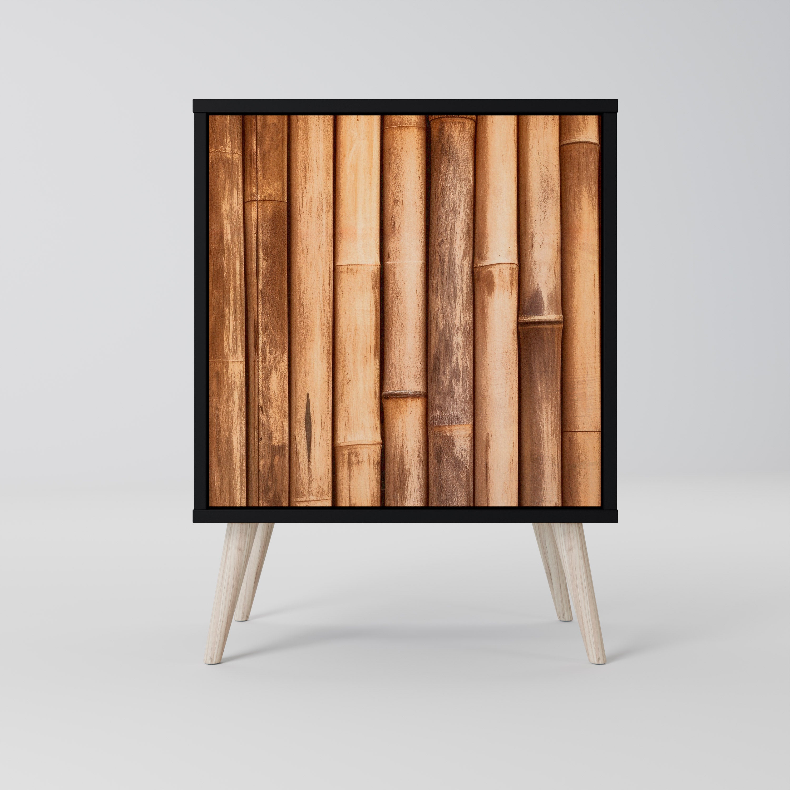 NATURAL WOOD Sideboard mit 1 Tür in Schwarz