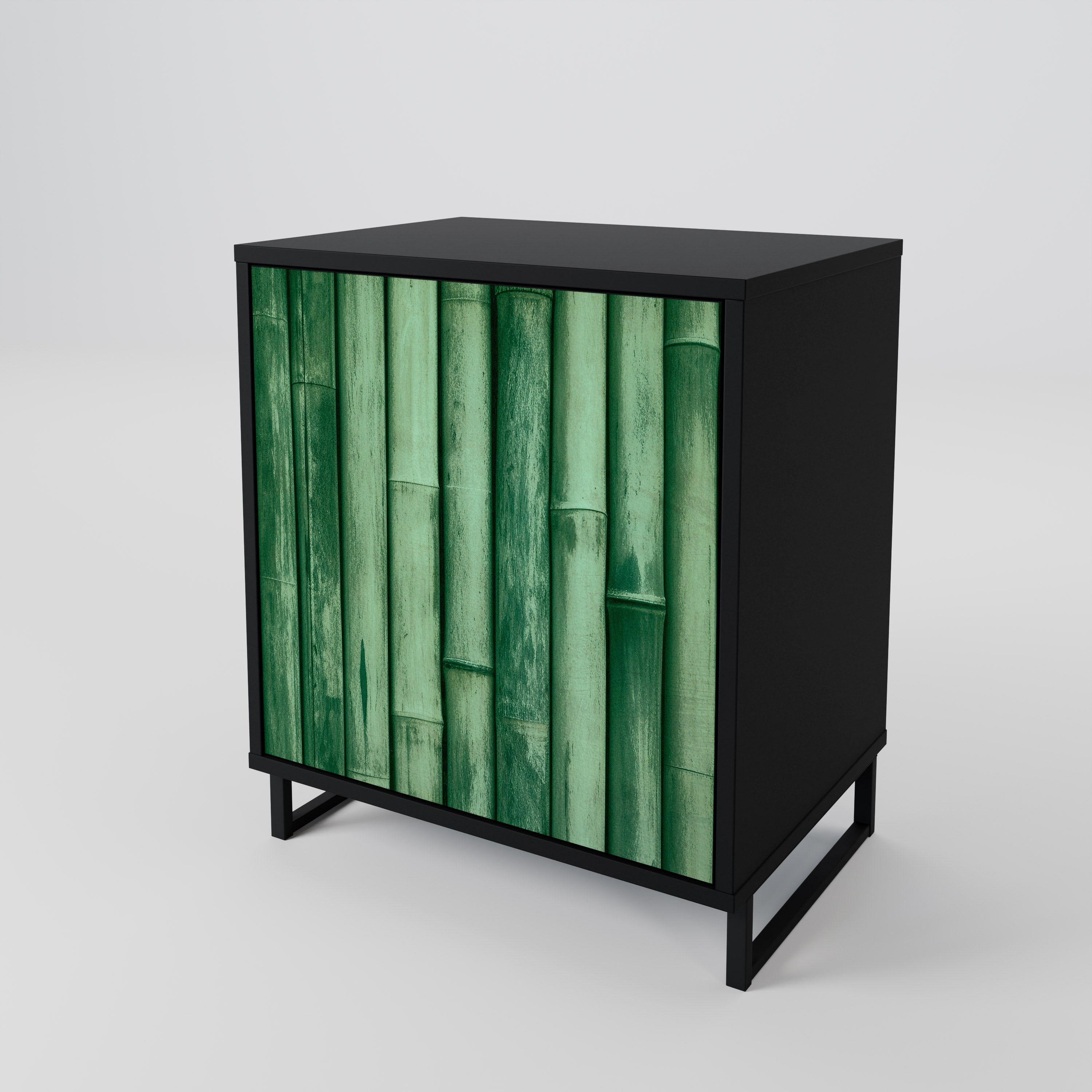 NATURAL GREEN Sideboard mit 1 Tür in Schwarz