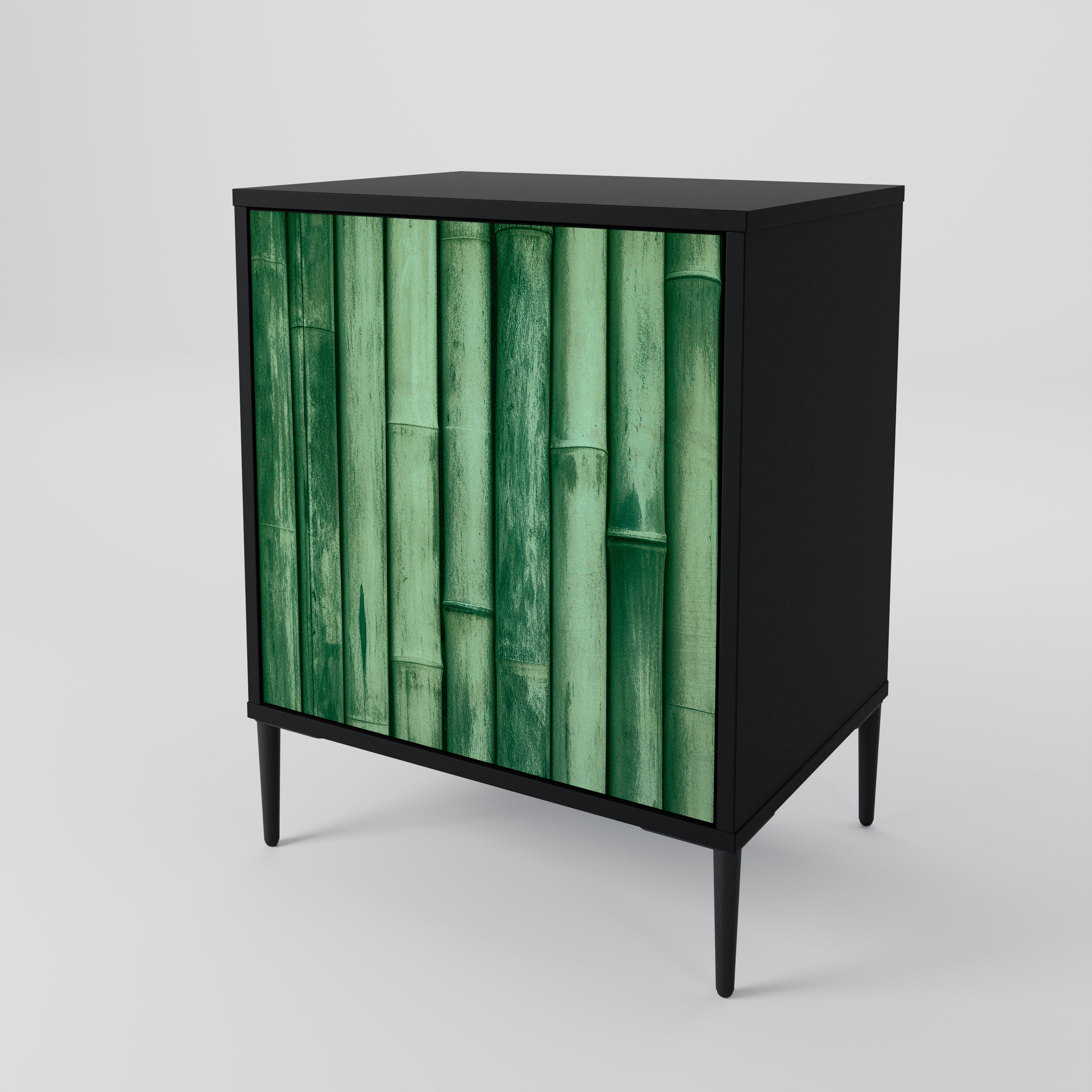 NATURAL GREEN Sideboard mit 1 Tür in Schwarz