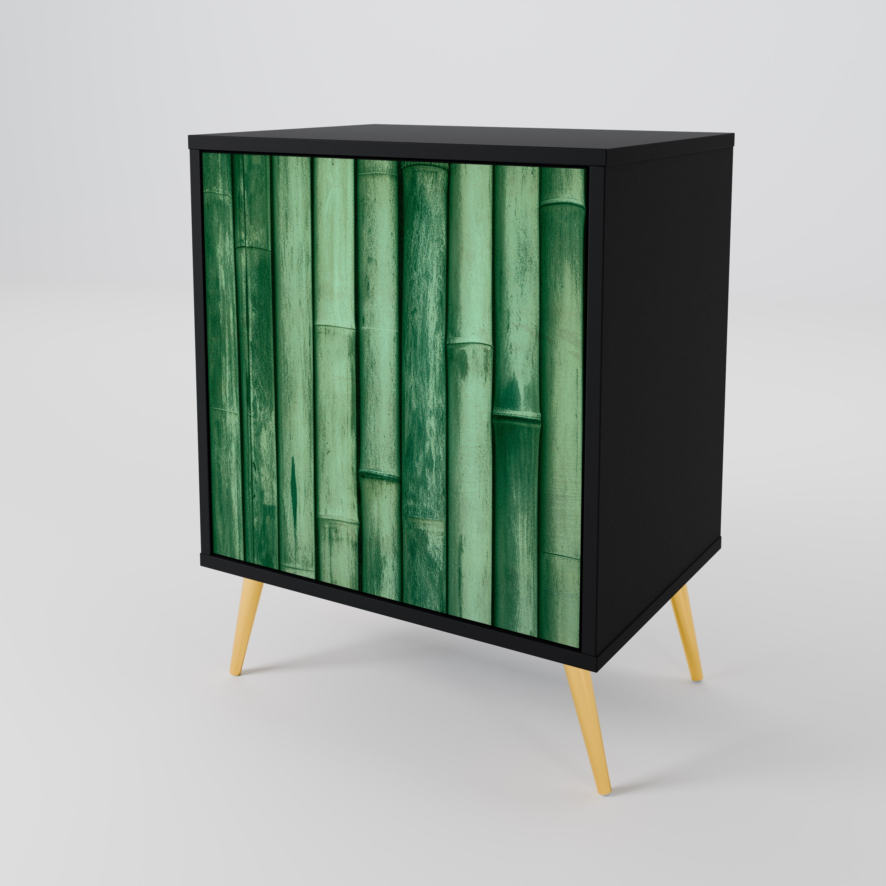 NATURAL GREEN Sideboard mit 1 Tür in Schwarz