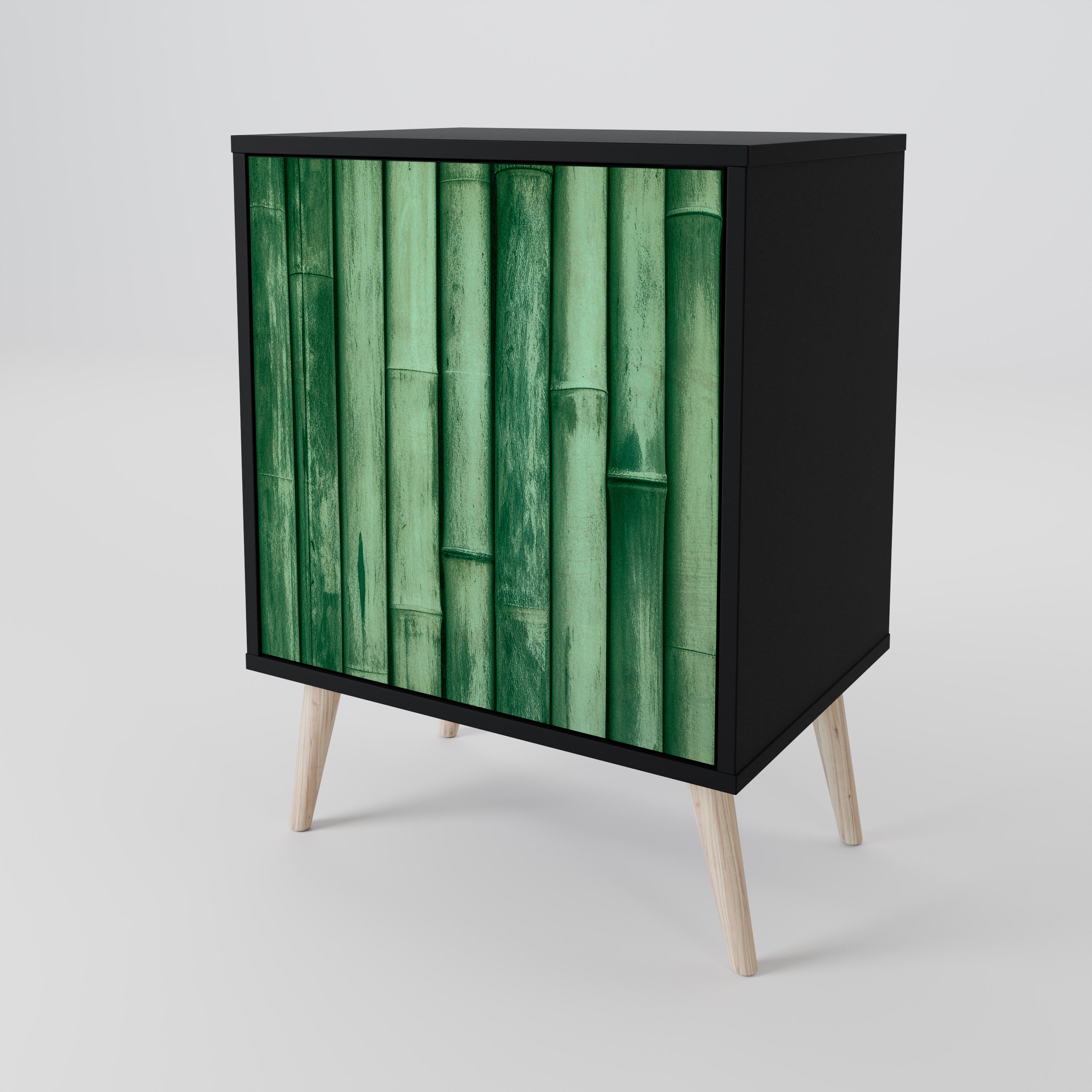 NATURAL GREEN Sideboard mit 1 Tür in Schwarz