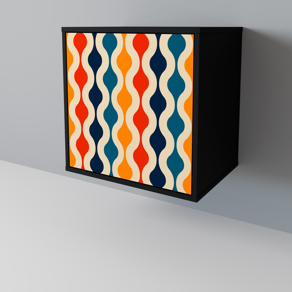 COLORFUL NOSTALGIA Sideboard mit 1 Tür in Schwarz