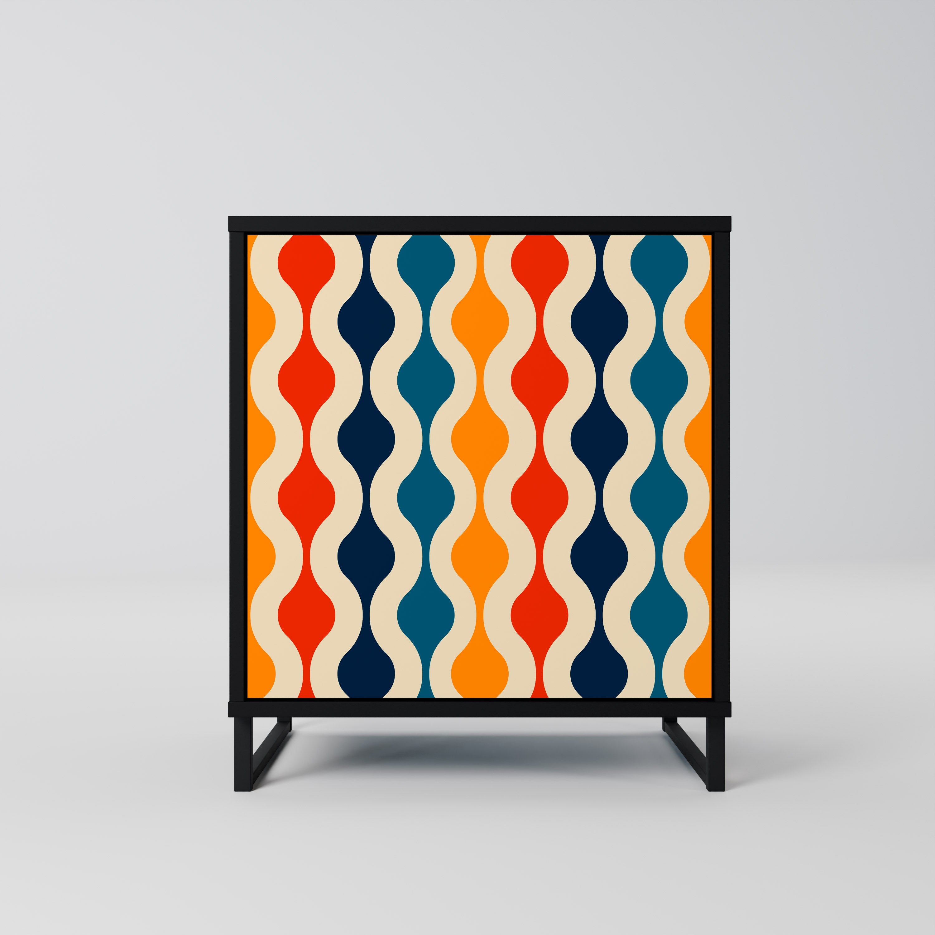 COLORFUL NOSTALGIA Sideboard mit 1 Tür in Schwarz