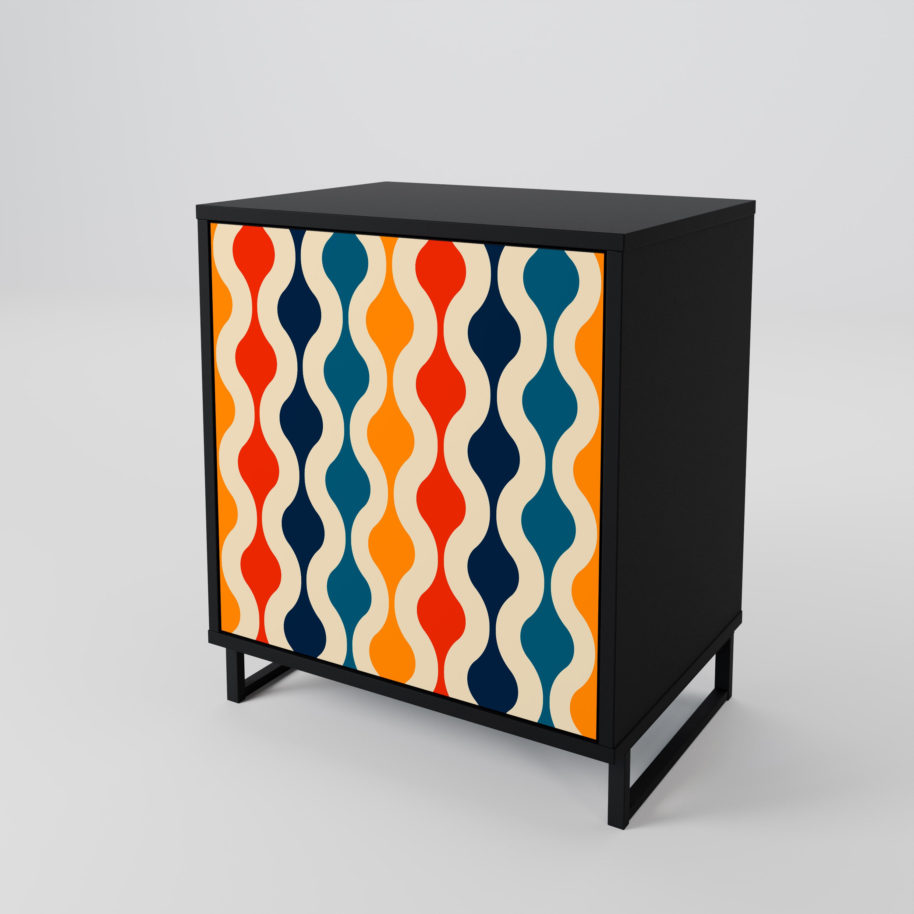 COLORFUL NOSTALGIA Sideboard mit 1 Tür in Schwarz
