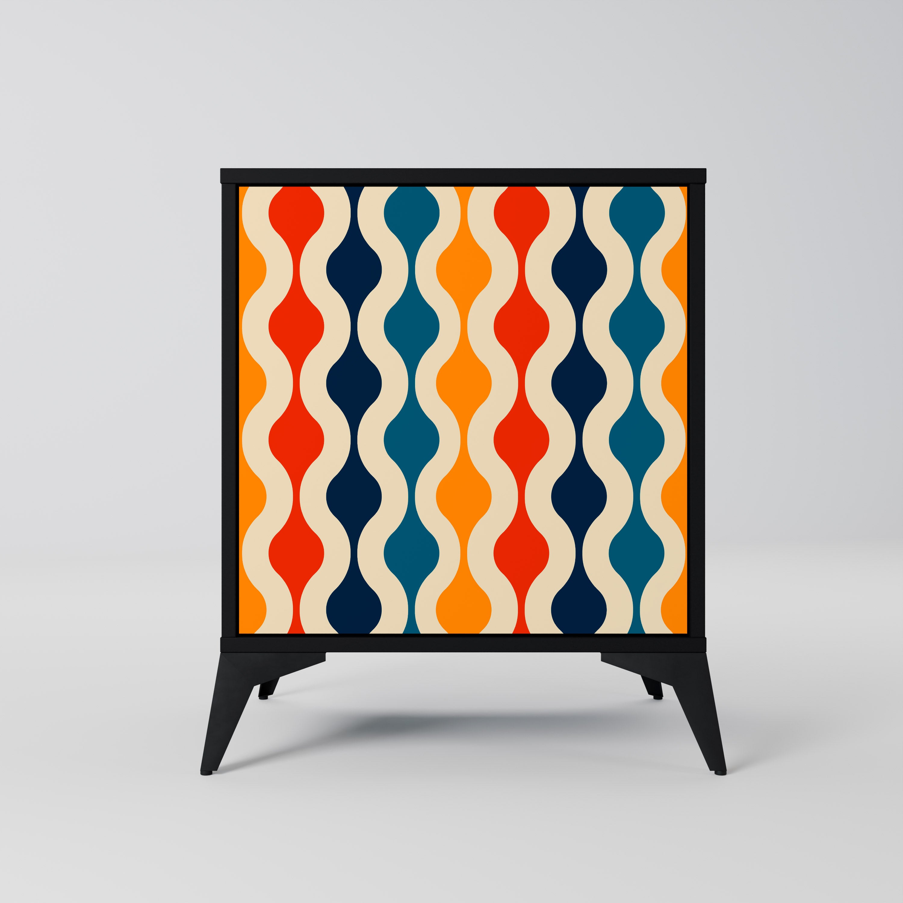 COLORFUL NOSTALGIA Sideboard mit 1 Tür in Schwarz