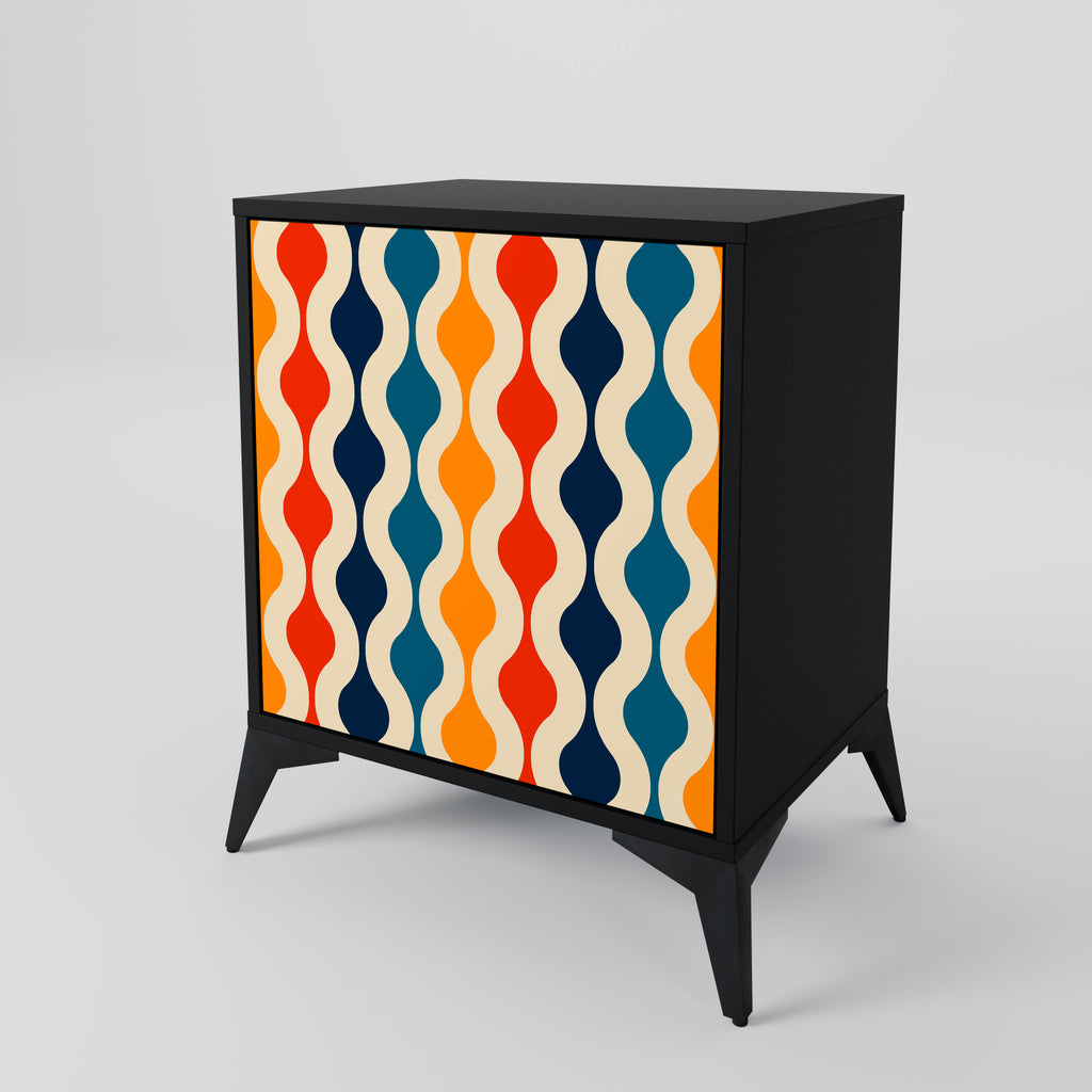COLORFUL NOSTALGIA Sideboard mit 1 Tür in Schwarz