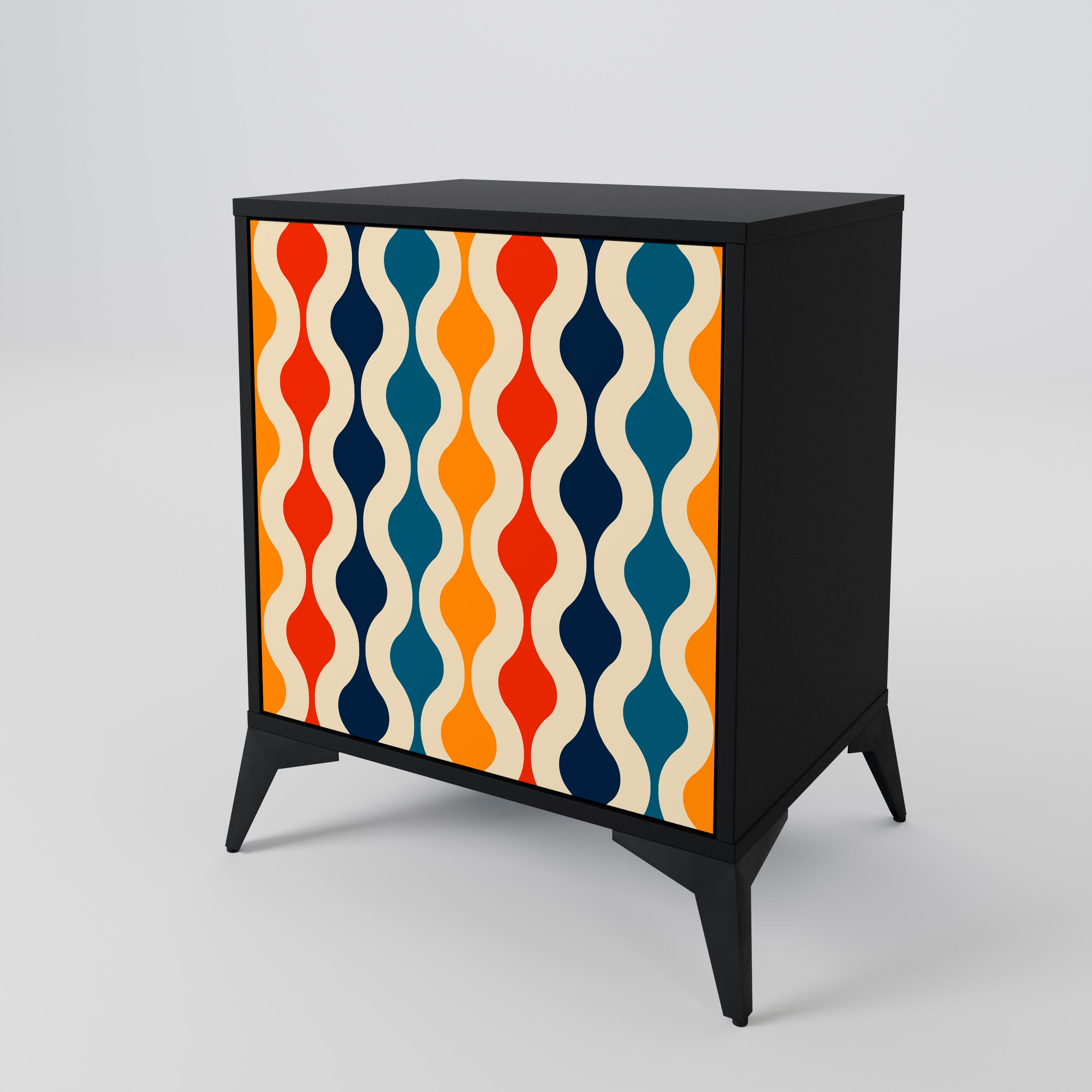 COLORFUL NOSTALGIA Sideboard mit 1 Tür in Schwarz