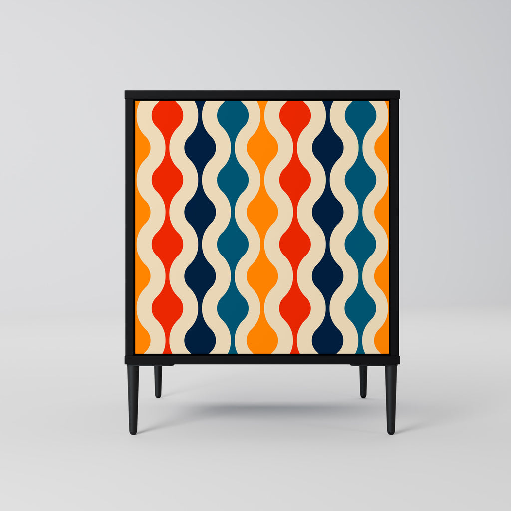 COLORFUL NOSTALGIA Sideboard mit 1 Tür in Schwarz
