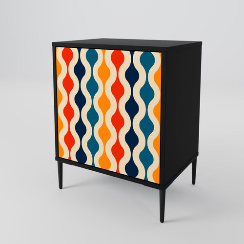 COLORFUL NOSTALGIA Sideboard mit 1 Tür in Schwarz