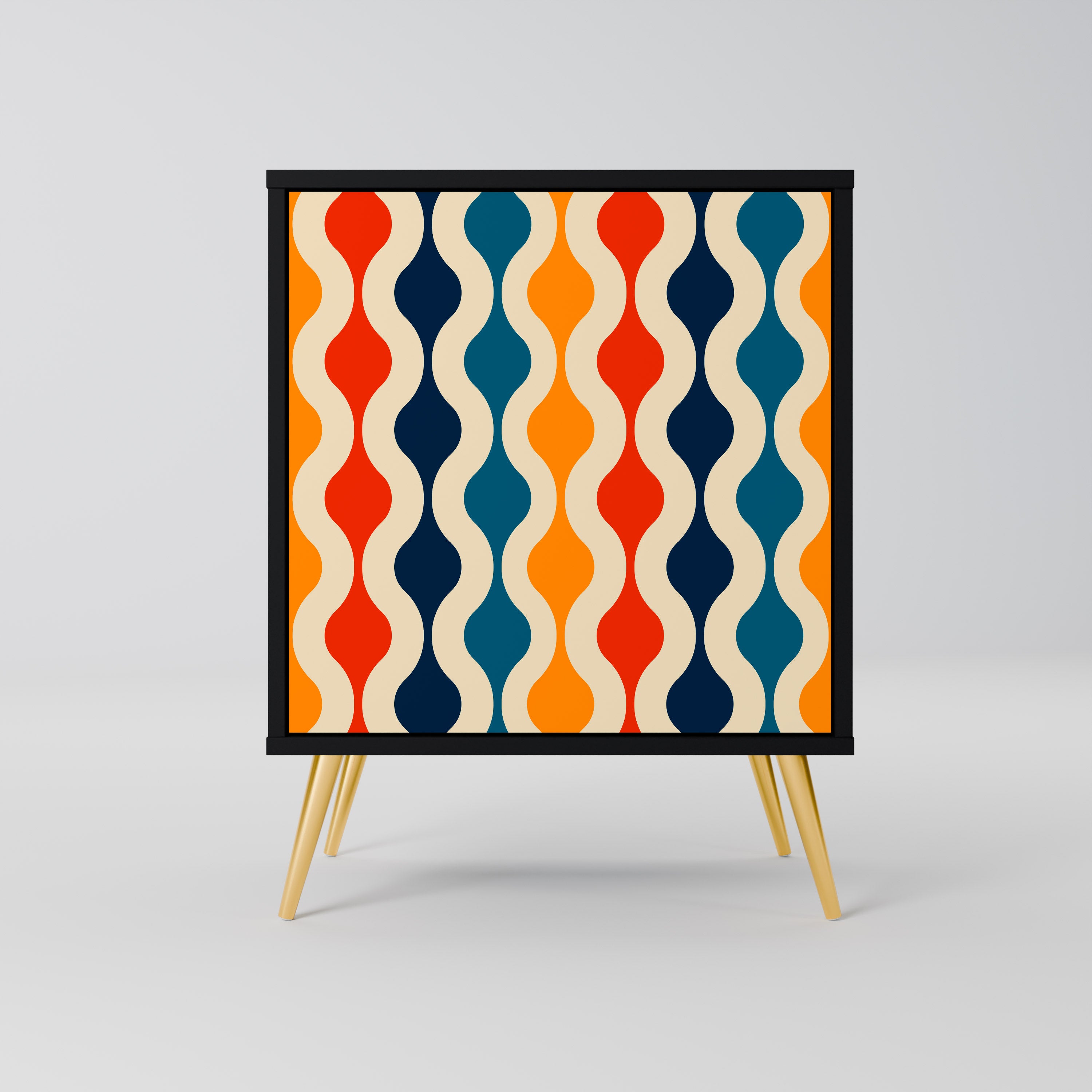 COLORFUL NOSTALGIA Sideboard mit 1 Tür in Schwarz