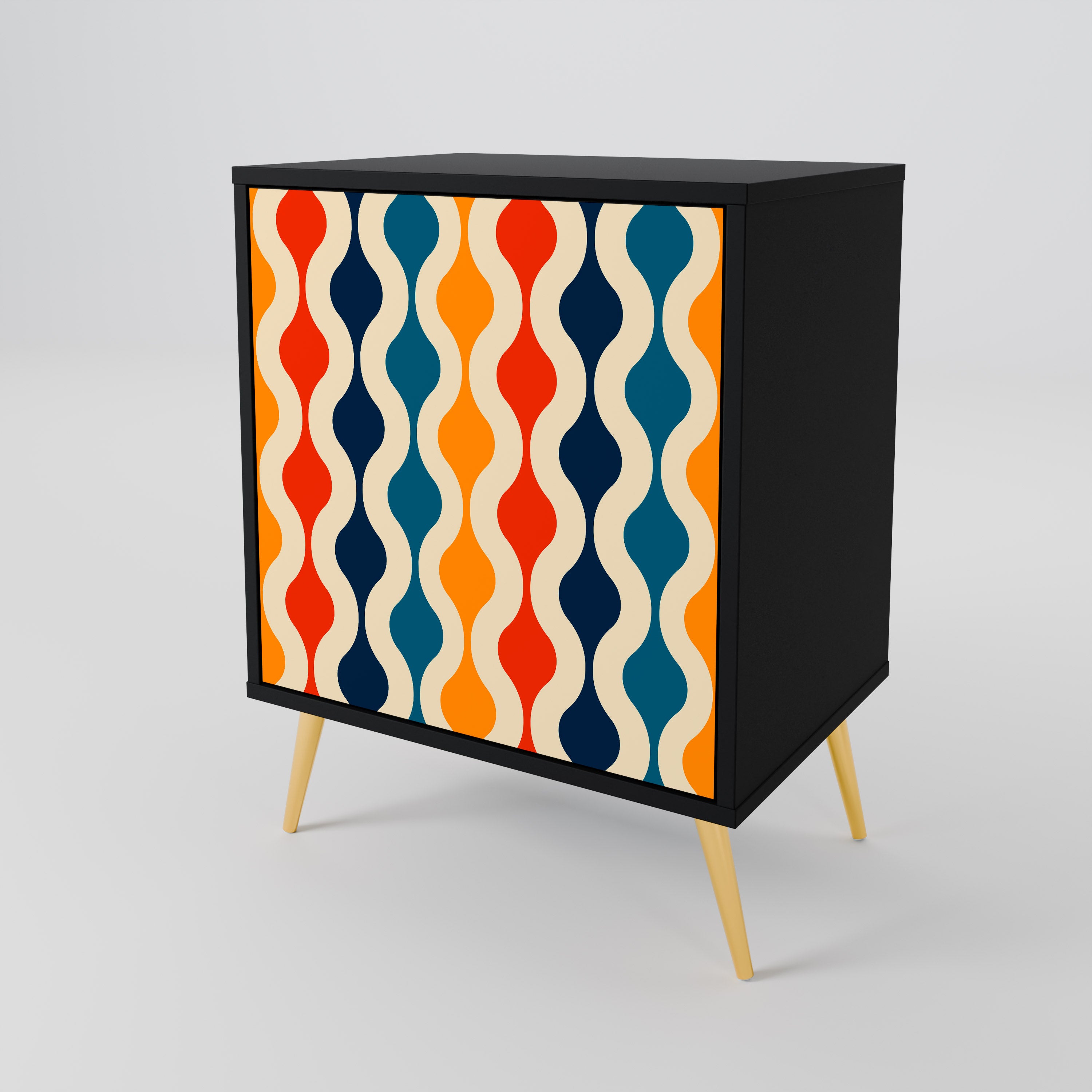 COLORFUL NOSTALGIA Sideboard mit 1 Tür in Schwarz