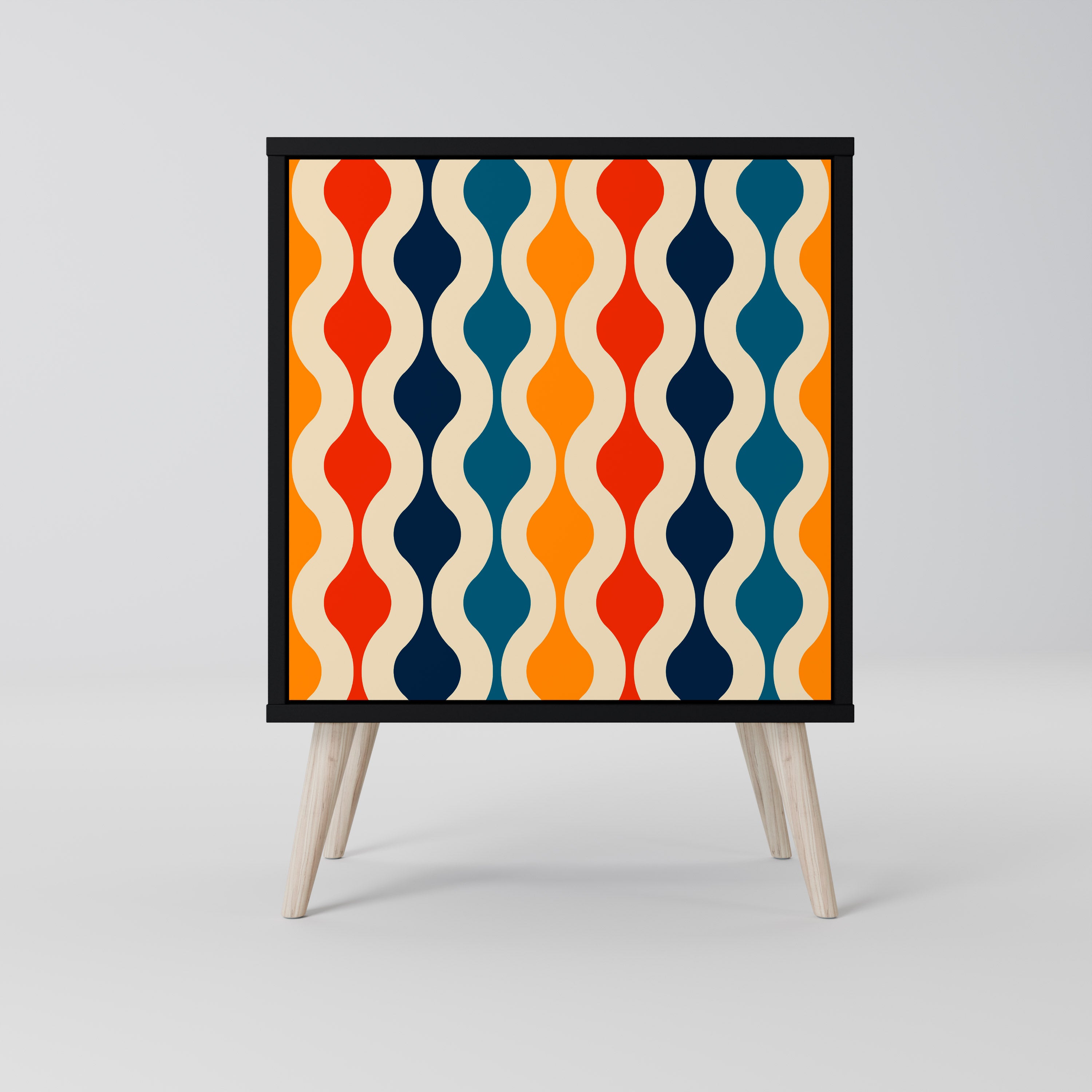 COLORFUL NOSTALGIA Sideboard mit 1 Tür in Schwarz