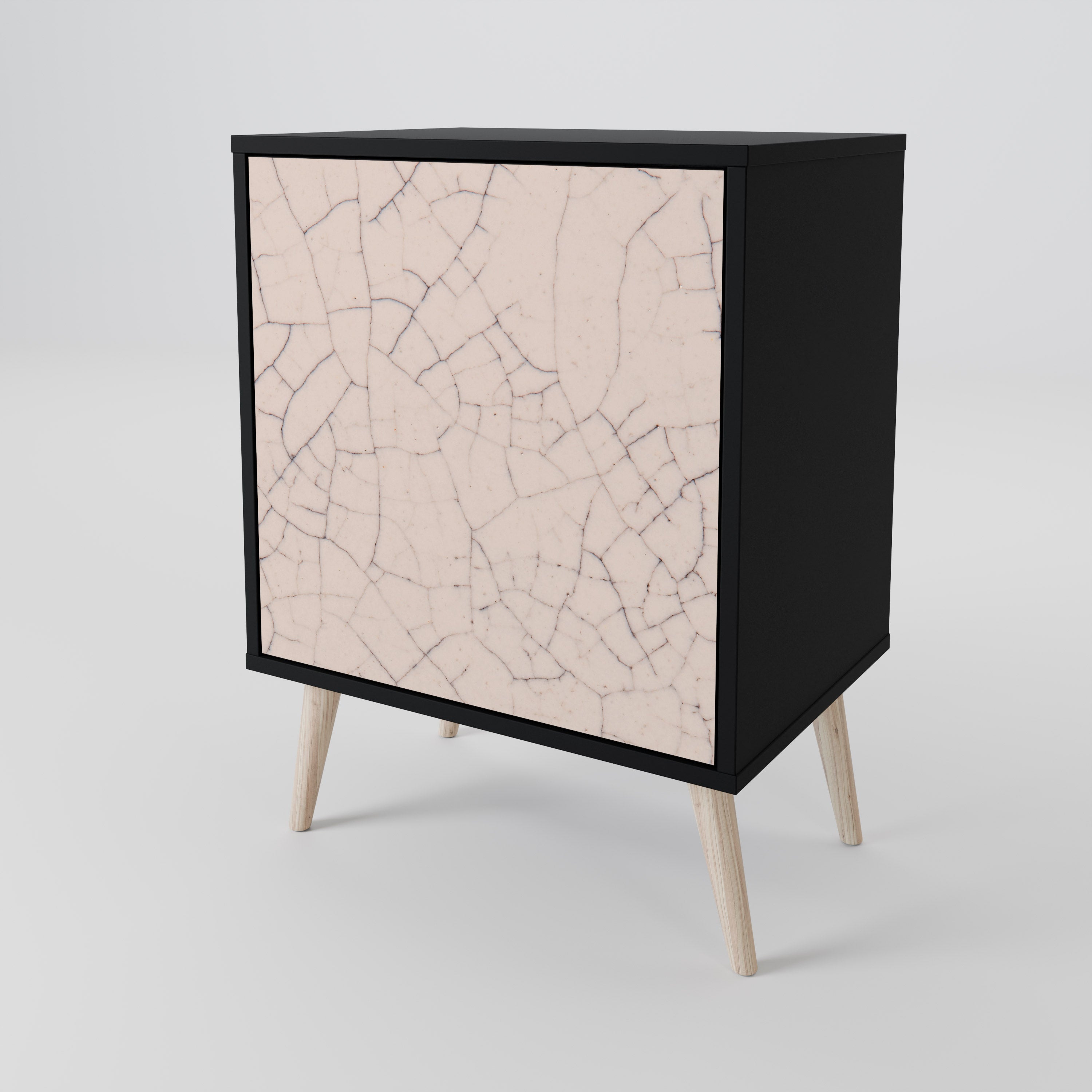 CERAMIC TEXTURE Sideboard mit 1 Tür in Schwarz
