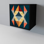 CRACKED ILLUSION Sideboard mit 1 Tür in Schwarz